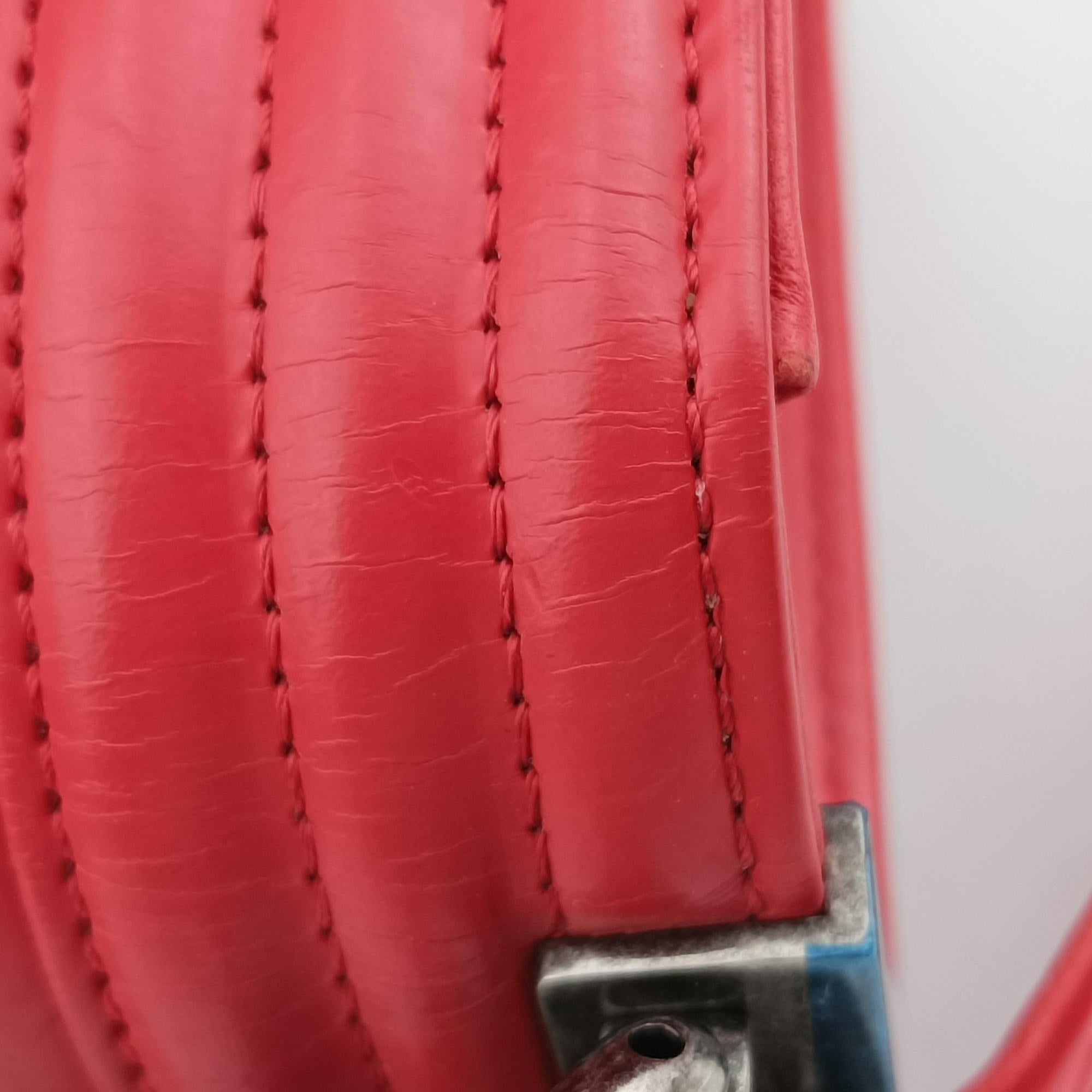 Pre-owned Chanel BOY CHANEL Red Leather A67085 shoulderbag | stylenewstar