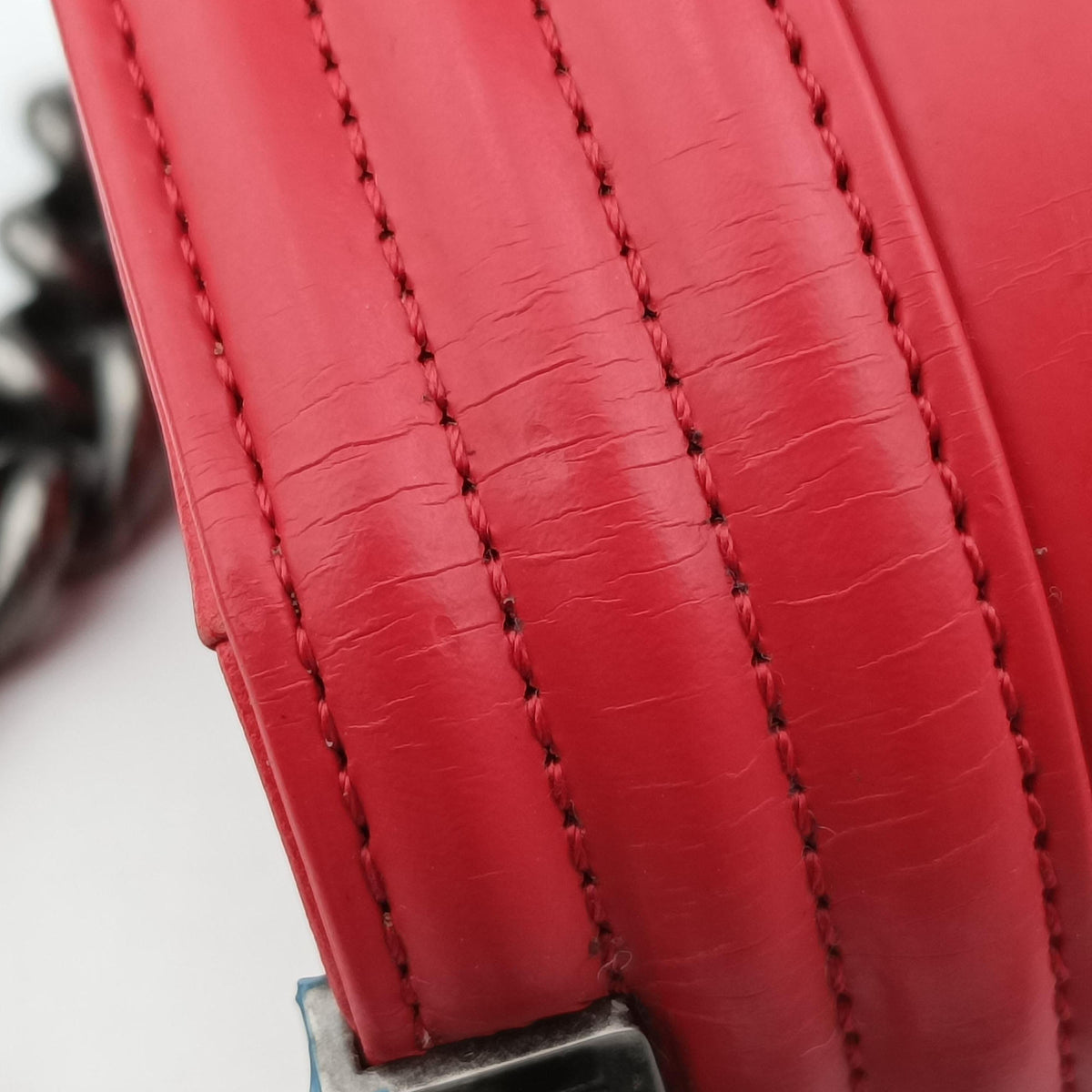 Pre-owned Chanel BOY CHANEL Red Leather A67085 shoulderbag | stylenewstar