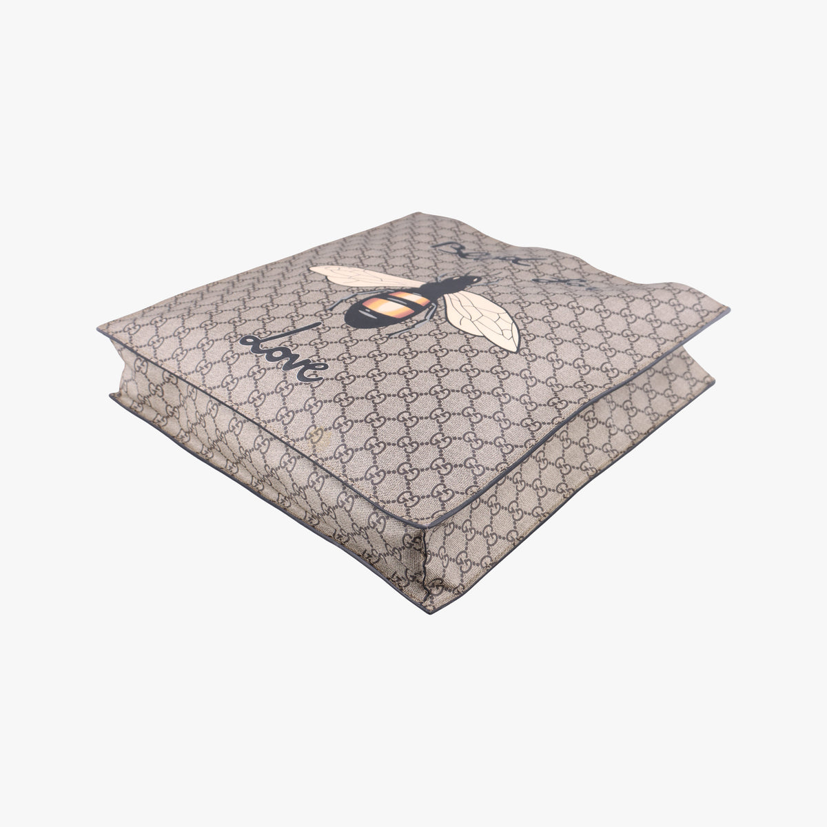 Pre-owned Gucci GG Supreme Bee beige×black PVC coated canvas×leather 450950 shoulderbag | stylenewstar