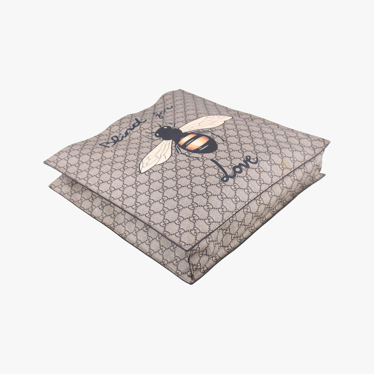 Pre-owned Gucci GG Supreme Bee beige×black PVC coated canvas×leather 450950 shoulderbag | stylenewstar