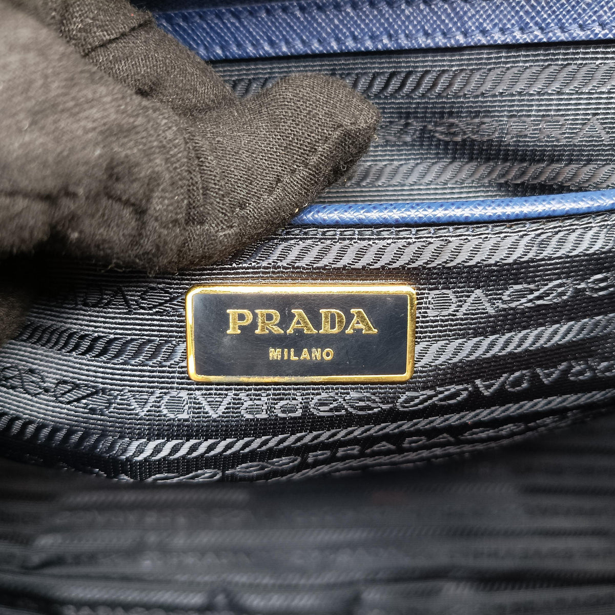 Pre-owned Prada Galleria Blue SAFFIANO Leather BN2274 handbag | stylenewstar