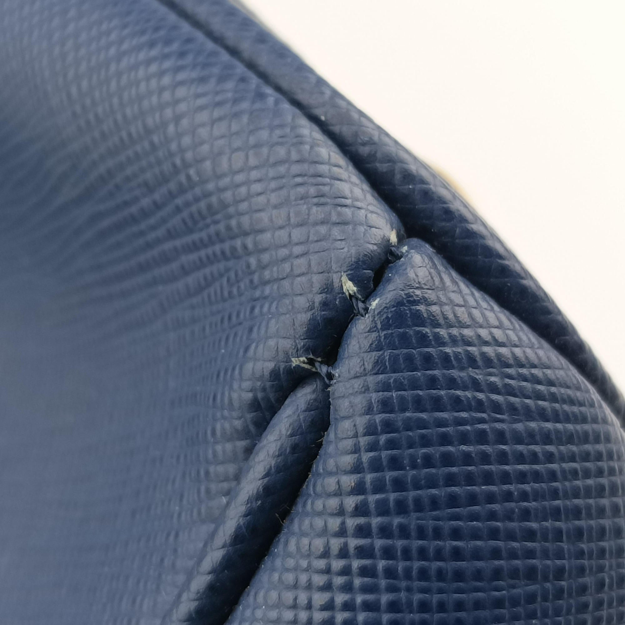 Pre-owned Prada Galleria Blue SAFFIANO Leather BN2274 handbag | stylenewstar