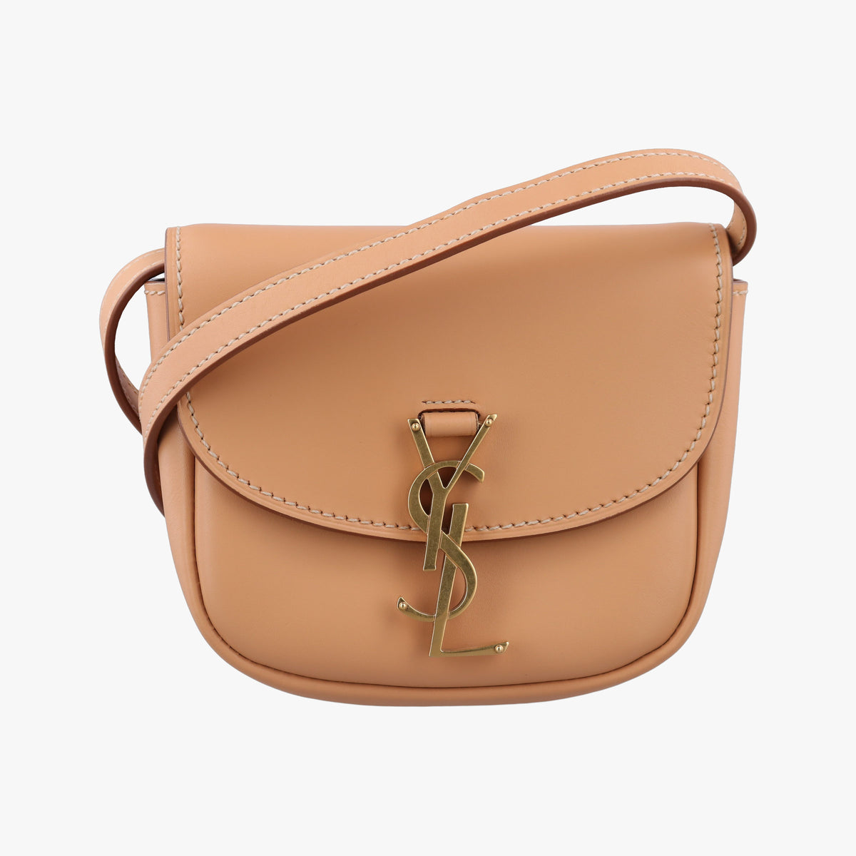 Pre-owned Yves Saint Laurent KAIA small Beige Leather 623097 shoulderbag | stylenewstar