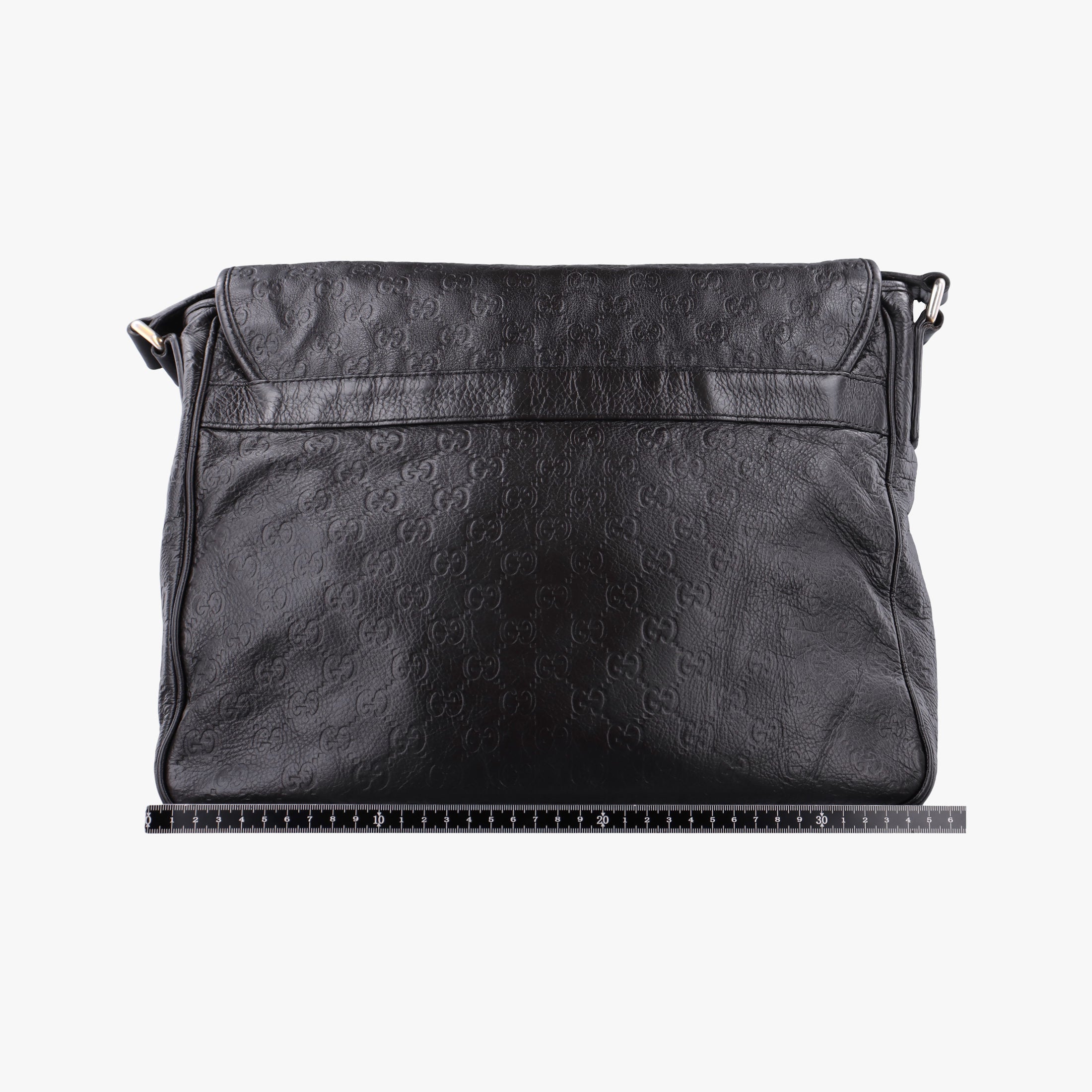 Vintage Gucci Guccissima Messenger Black Leather 223665 shoulderbag | stylenewstar