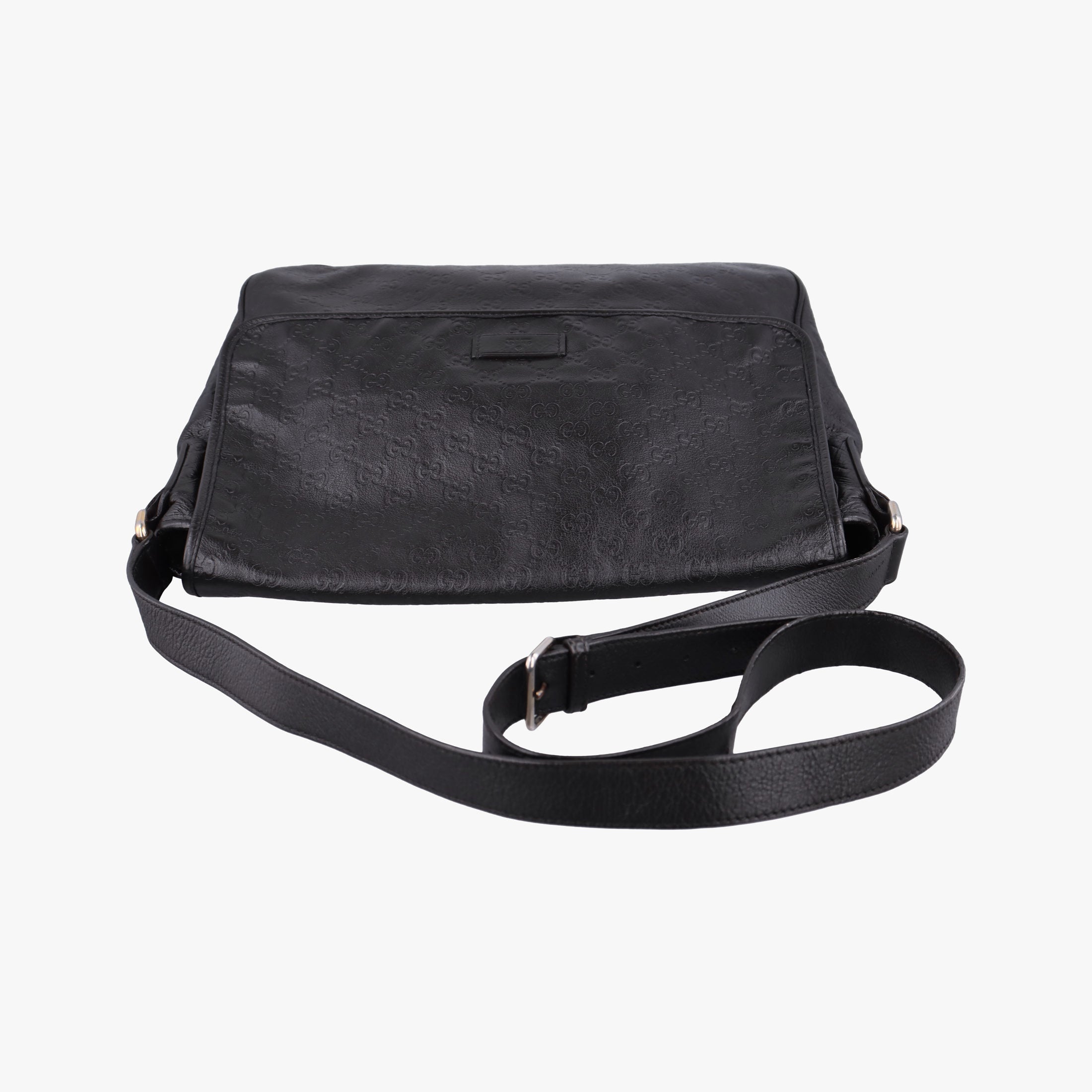 Vintage Gucci Guccissima Messenger Black Leather 223665 shoulderbag | stylenewstar