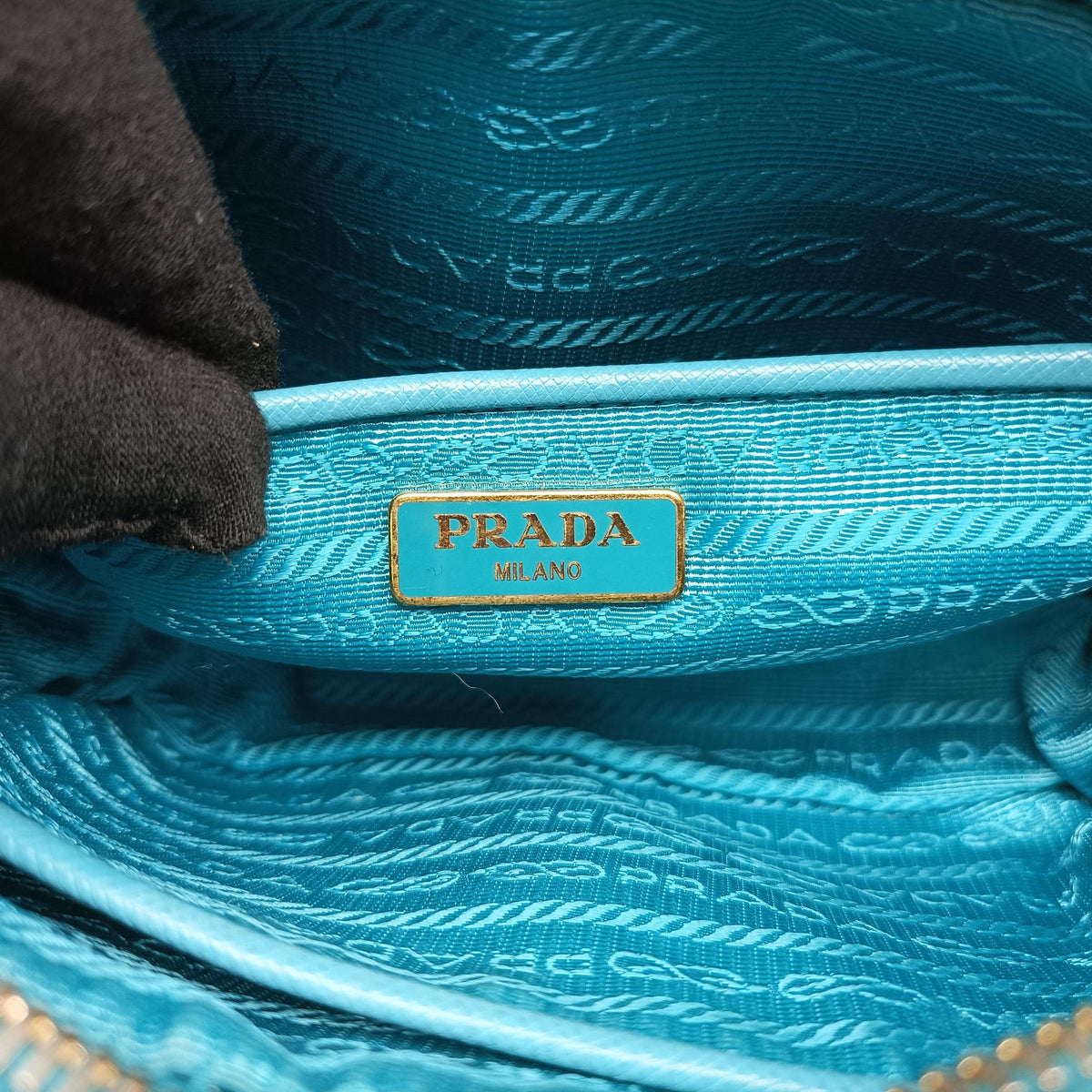 Pre-owned Prada VITELLO PHENIX camera bag Blue SAFFIANO Leather 1N1674 shoulderbag | stylenewstar