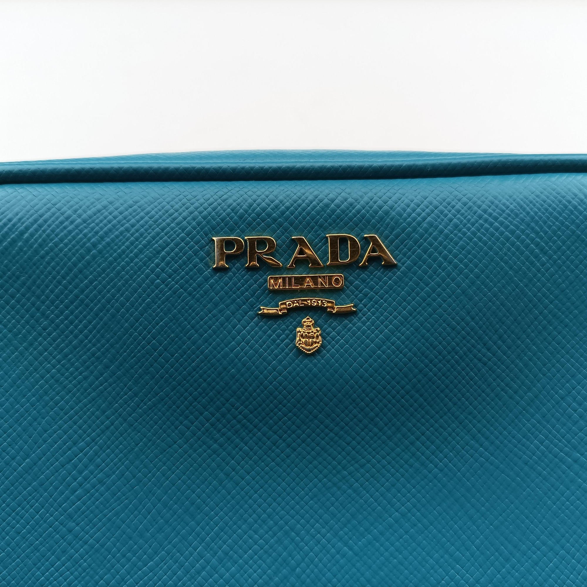 Pre-owned Prada VITELLO PHENIX camera bag Blue SAFFIANO Leather 1N1674 shoulderbag | stylenewstar