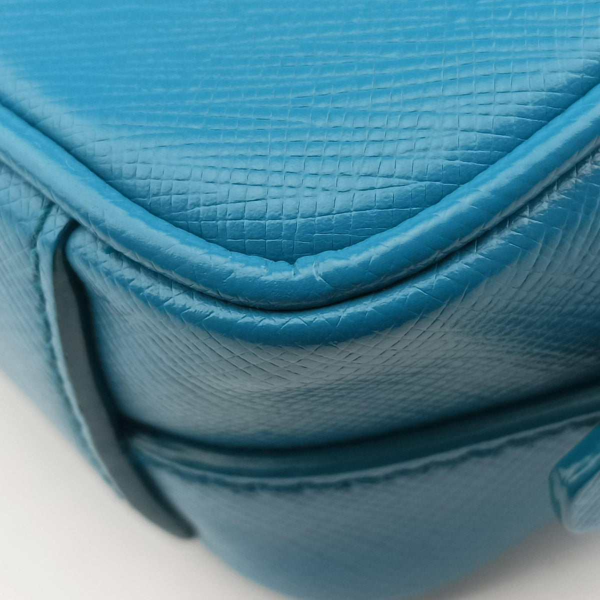 Pre-owned Prada VITELLO PHENIX camera bag Blue SAFFIANO Leather 1N1674 shoulderbag | stylenewstar