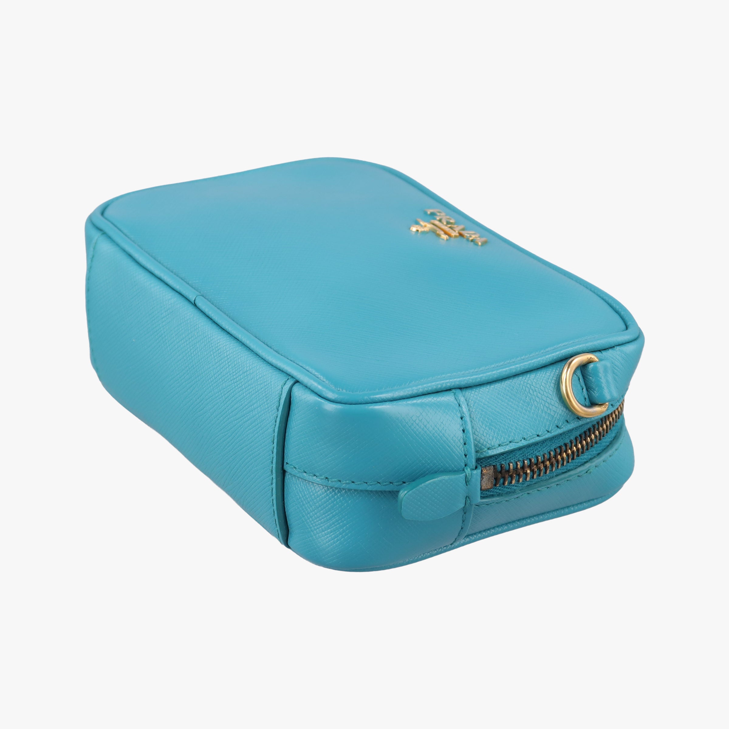 Pre-owned Prada VITELLO PHENIX camera bag Blue SAFFIANO Leather 1N1674 shoulderbag | stylenewstar