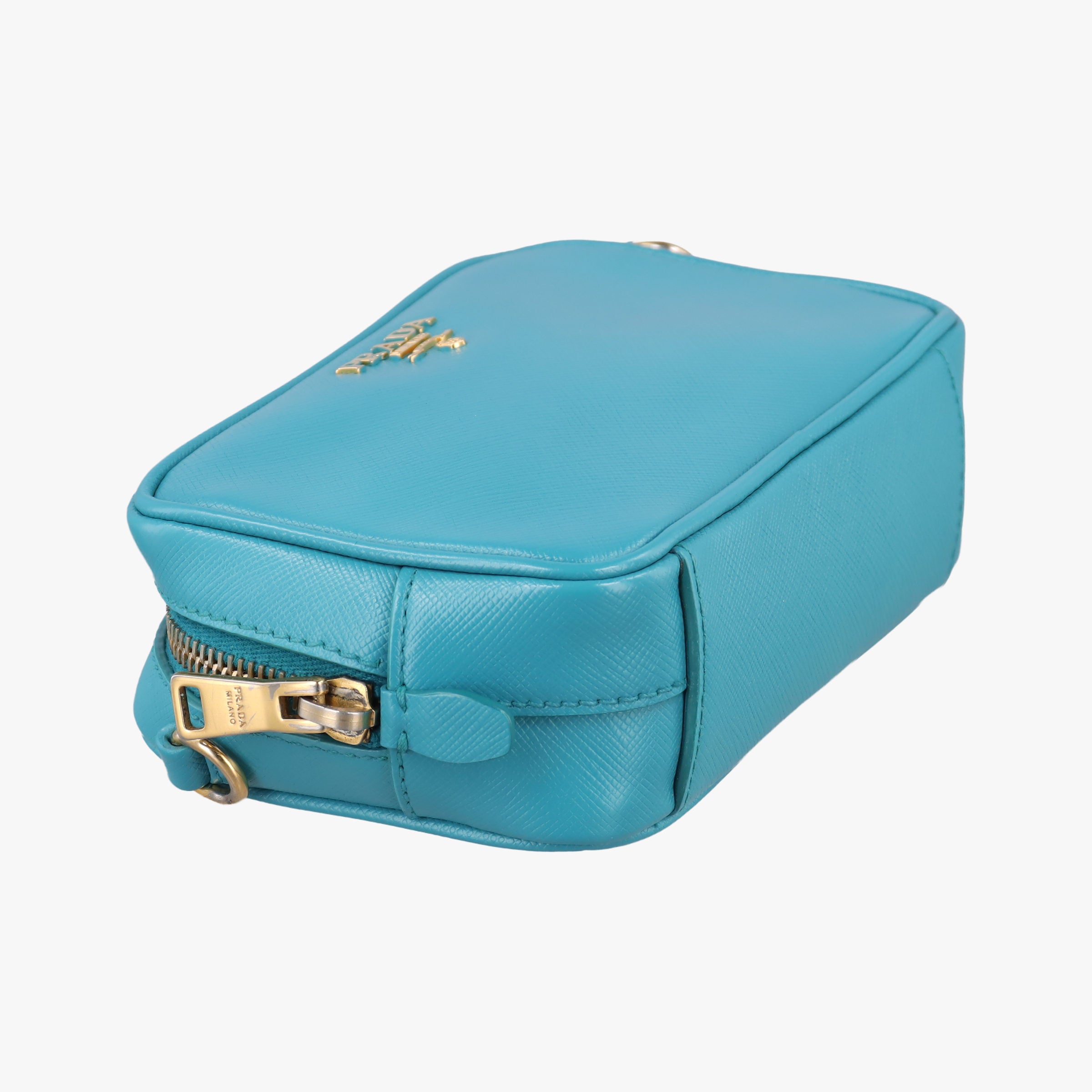 Pre-owned Prada VITELLO PHENIX camera bag Blue SAFFIANO Leather 1N1674 shoulderbag | stylenewstar