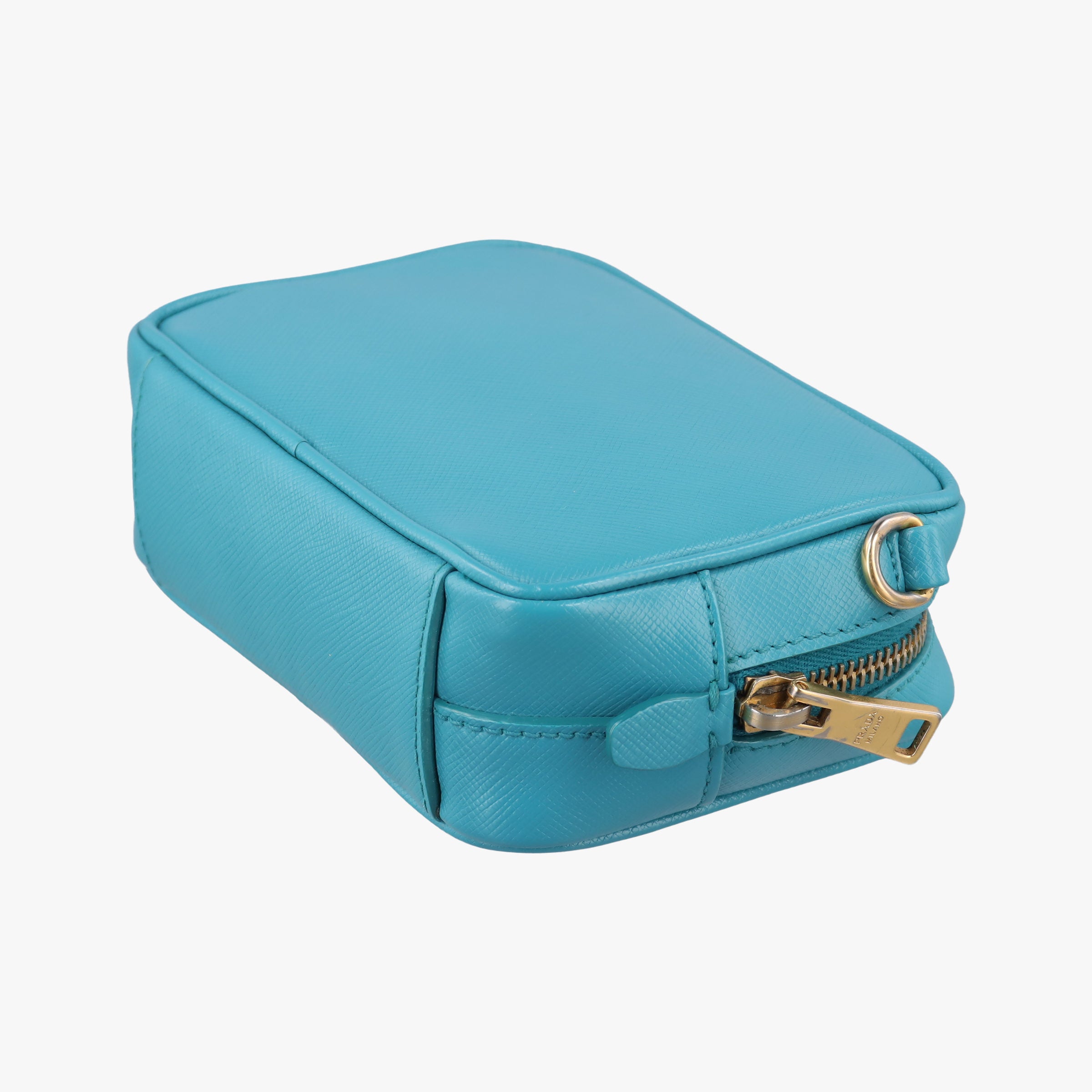 Pre-owned Prada VITELLO PHENIX camera bag Blue SAFFIANO Leather 1N1674 shoulderbag | stylenewstar