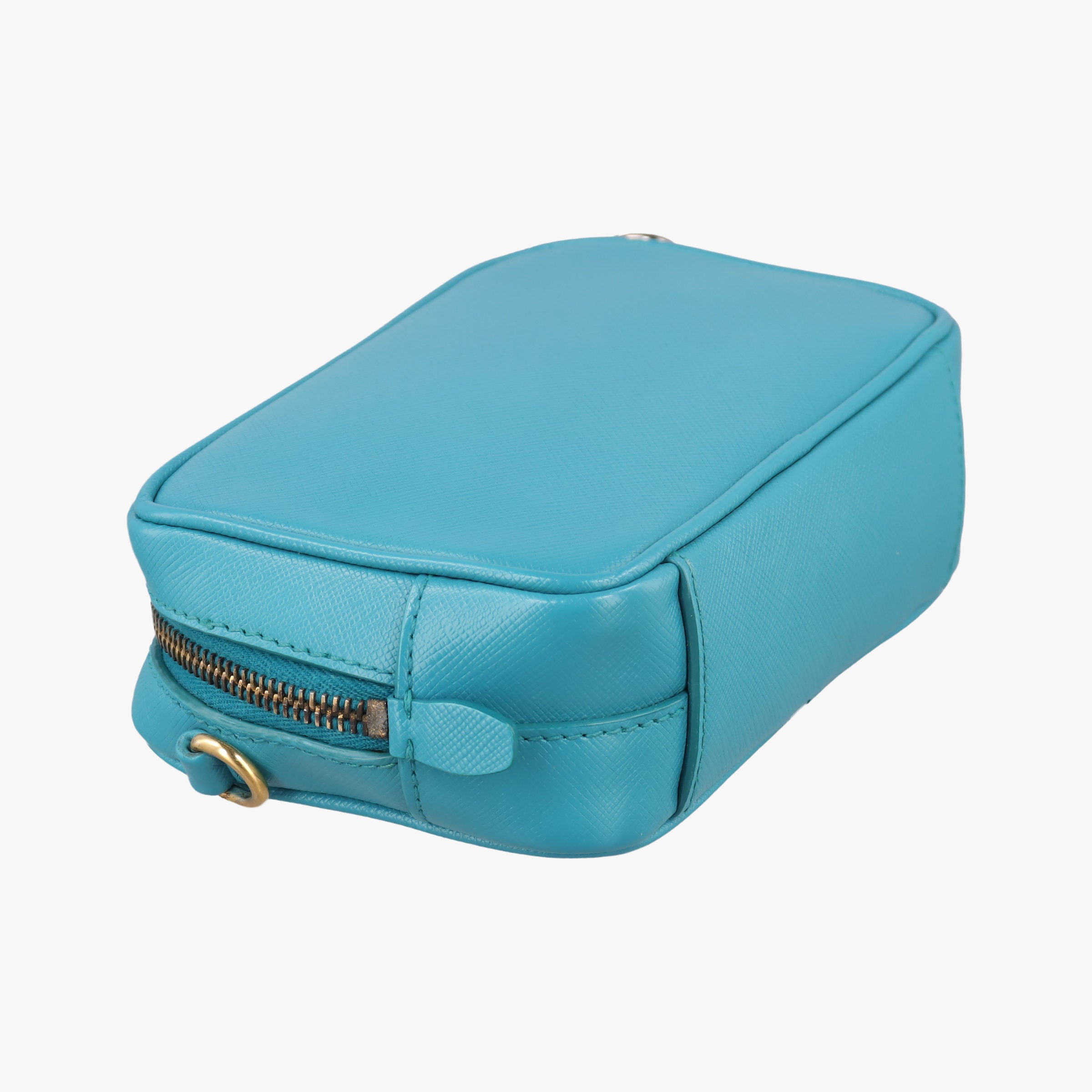 Pre-owned Prada VITELLO PHENIX camera bag Blue SAFFIANO Leather 1N1674 shoulderbag | stylenewstar