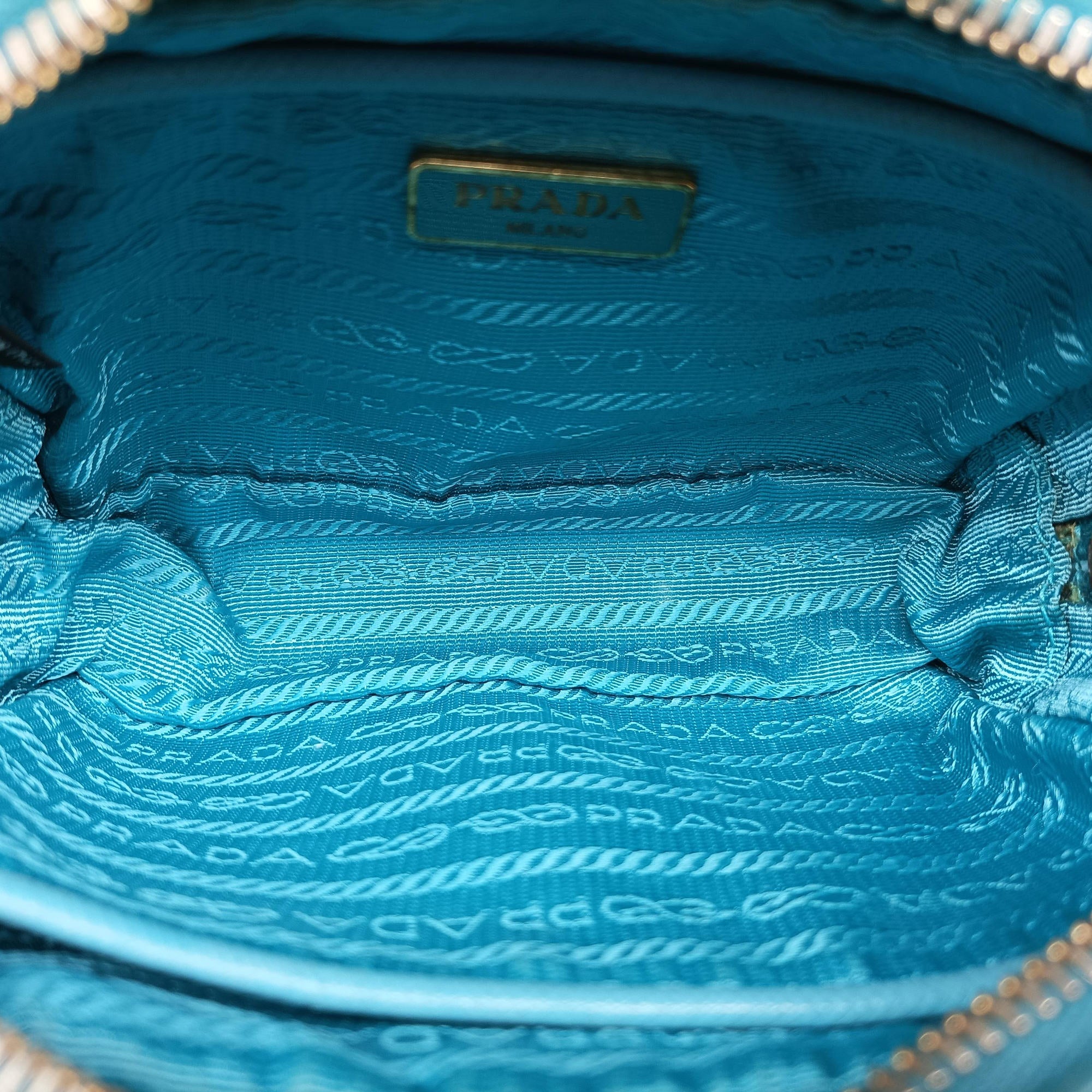 Pre-owned Prada VITELLO PHENIX camera bag Blue SAFFIANO Leather 1N1674 shoulderbag | stylenewstar