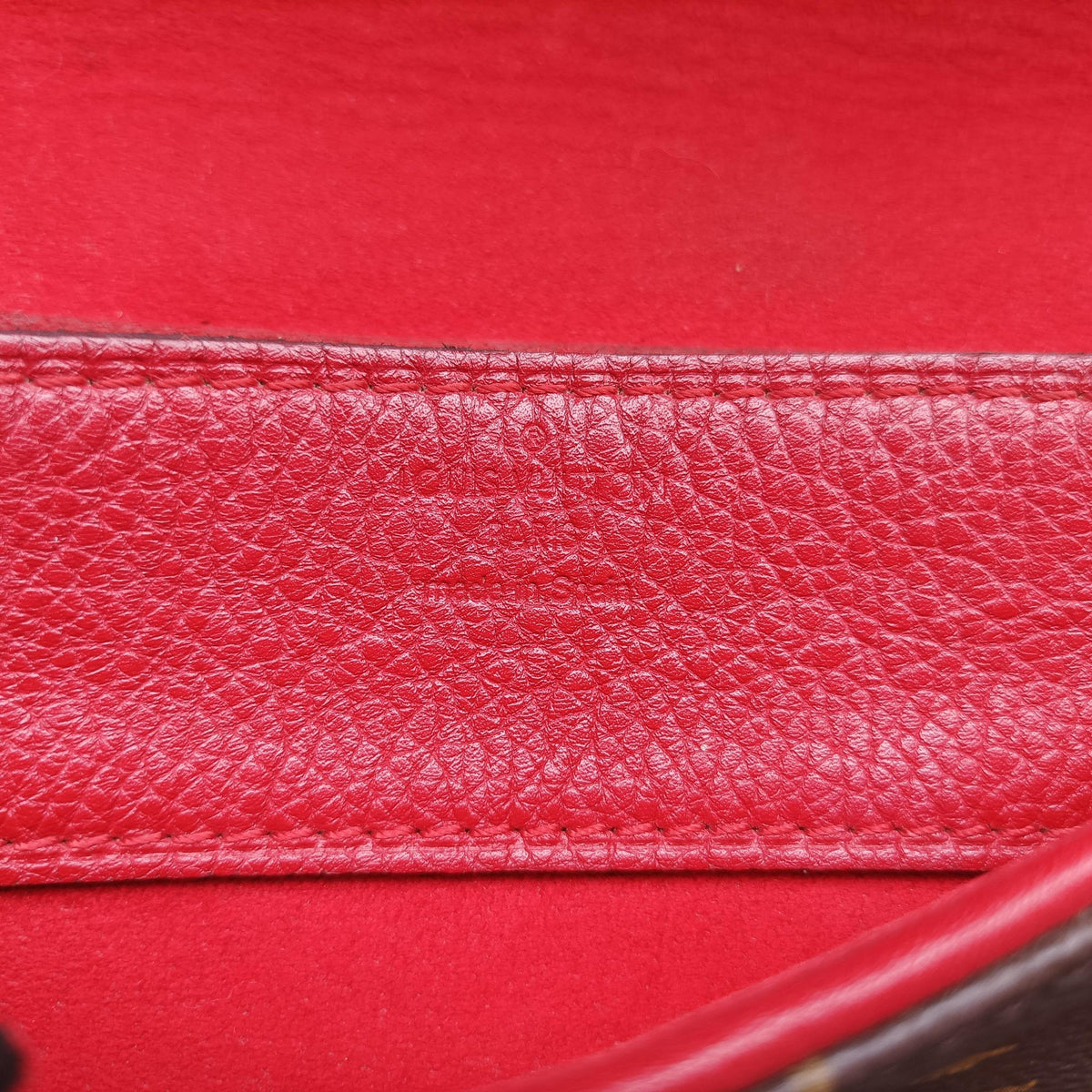Pre-owned Louis Vuitton PALLAS Chain Brown×CERISE Monogram Canvas×calf leather M41201 shoulderbag | stylenewstar