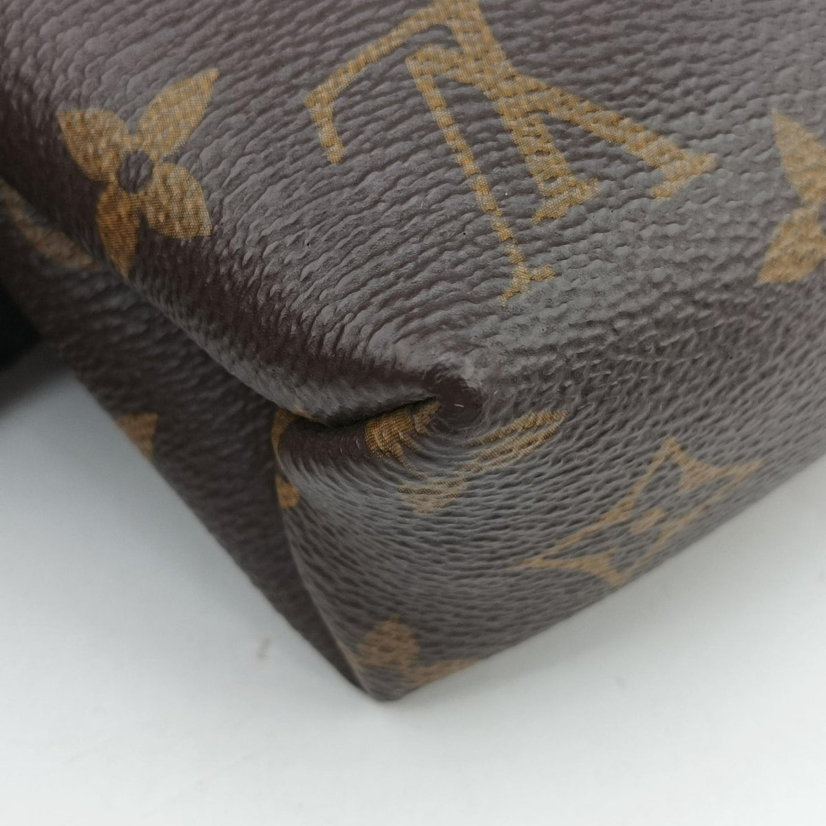 Pre-owned Louis Vuitton PALLAS Chain Brown×CERISE Monogram Canvas×calf leather M41201 shoulderbag | stylenewstar