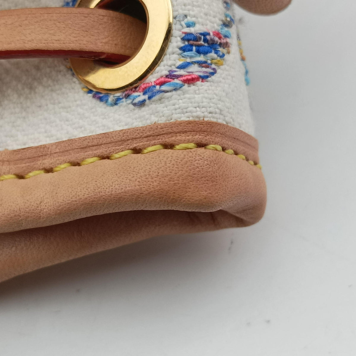 Pre-owned Louis Vuitton Nano Noe White Multicolor Monogram Jacquard M83453 shoulderbag | stylenewstar