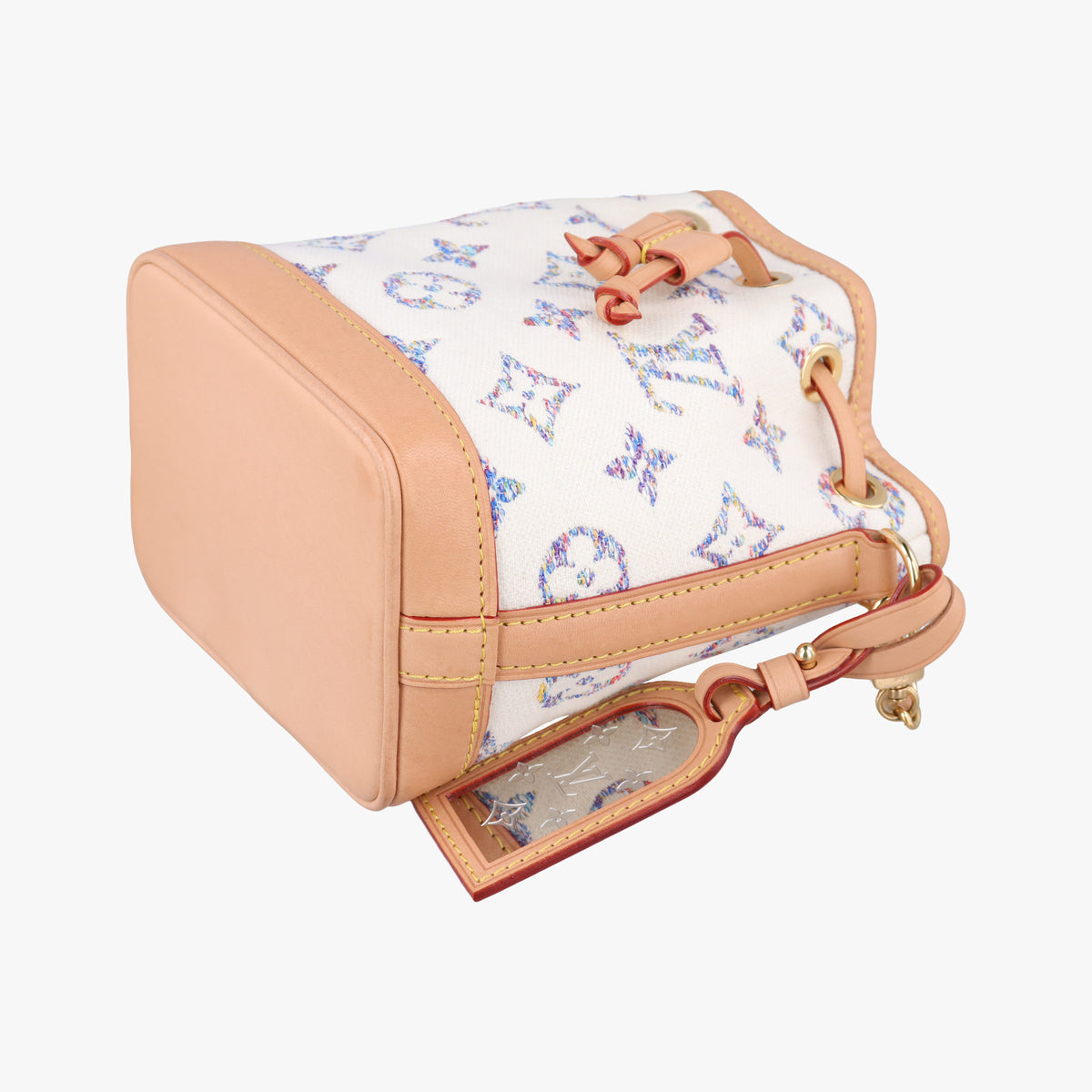 Pre-owned Louis Vuitton Nano Noe White Multicolor Monogram Jacquard M83453 shoulderbag | stylenewstar