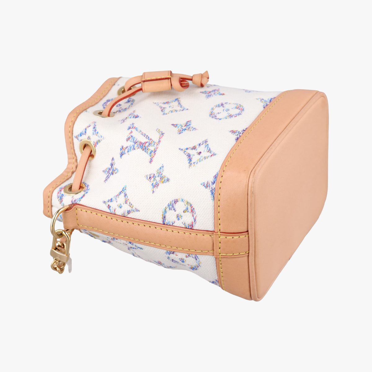 Pre-owned Louis Vuitton Nano Noe White Multicolor Monogram Jacquard M83453 shoulderbag | stylenewstar