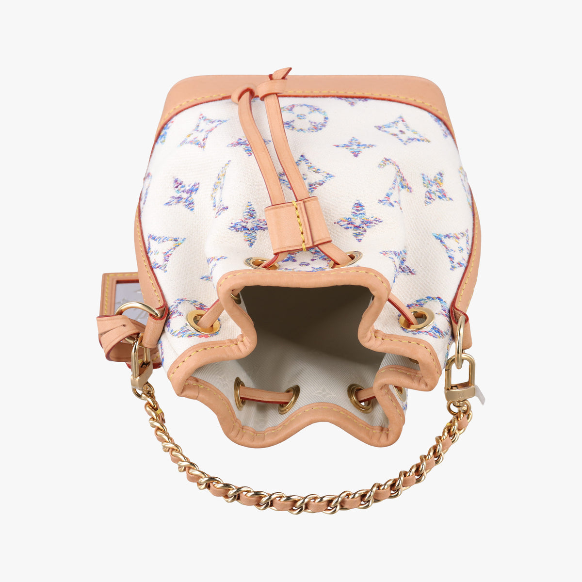 Pre-owned Louis Vuitton Nano Noe White Multicolor Monogram Jacquard M83453 shoulderbag | stylenewstar