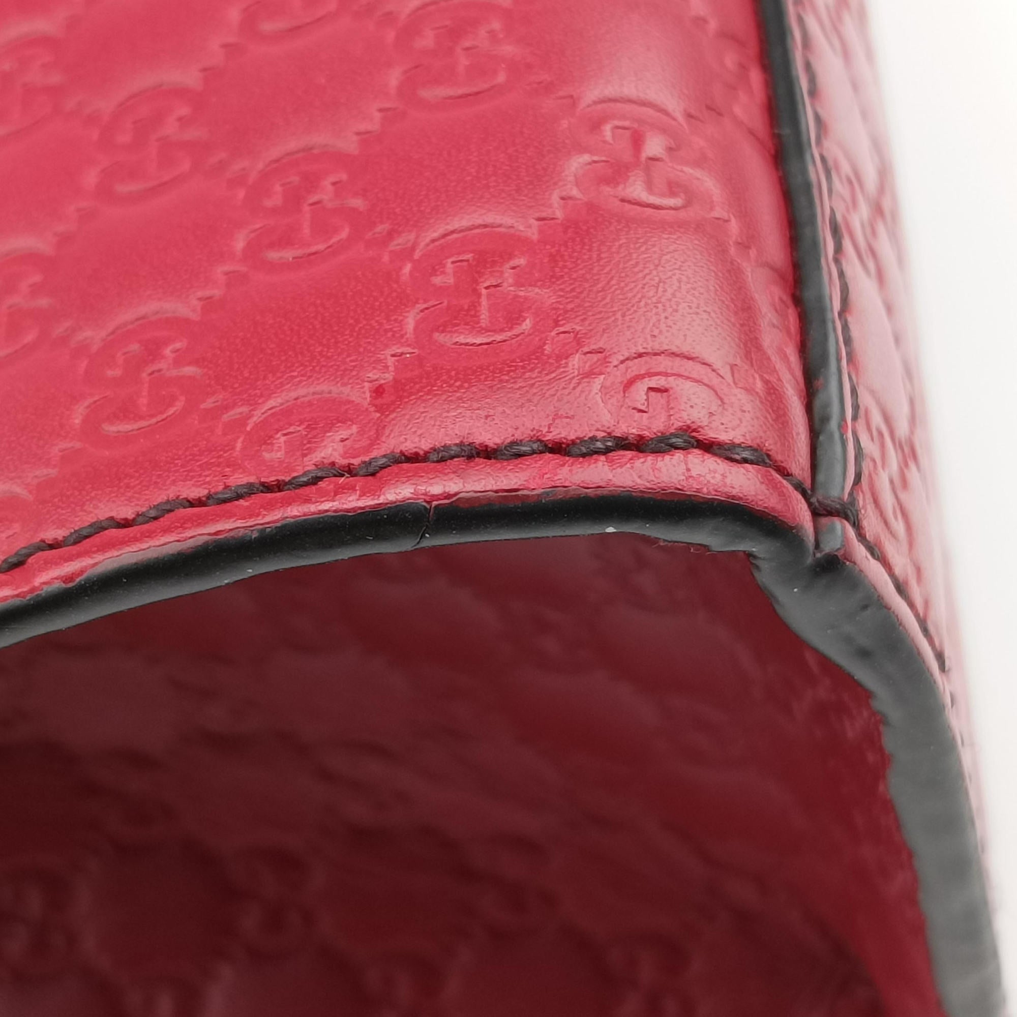 Pre-owned Gucci Emily Red Leather 449635 shoulderbag | stylenewstar