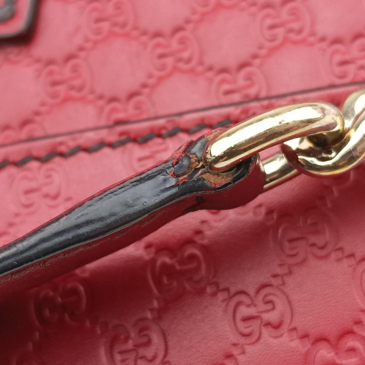 Pre-owned Gucci Emily Red Leather 449635 shoulderbag | stylenewstar