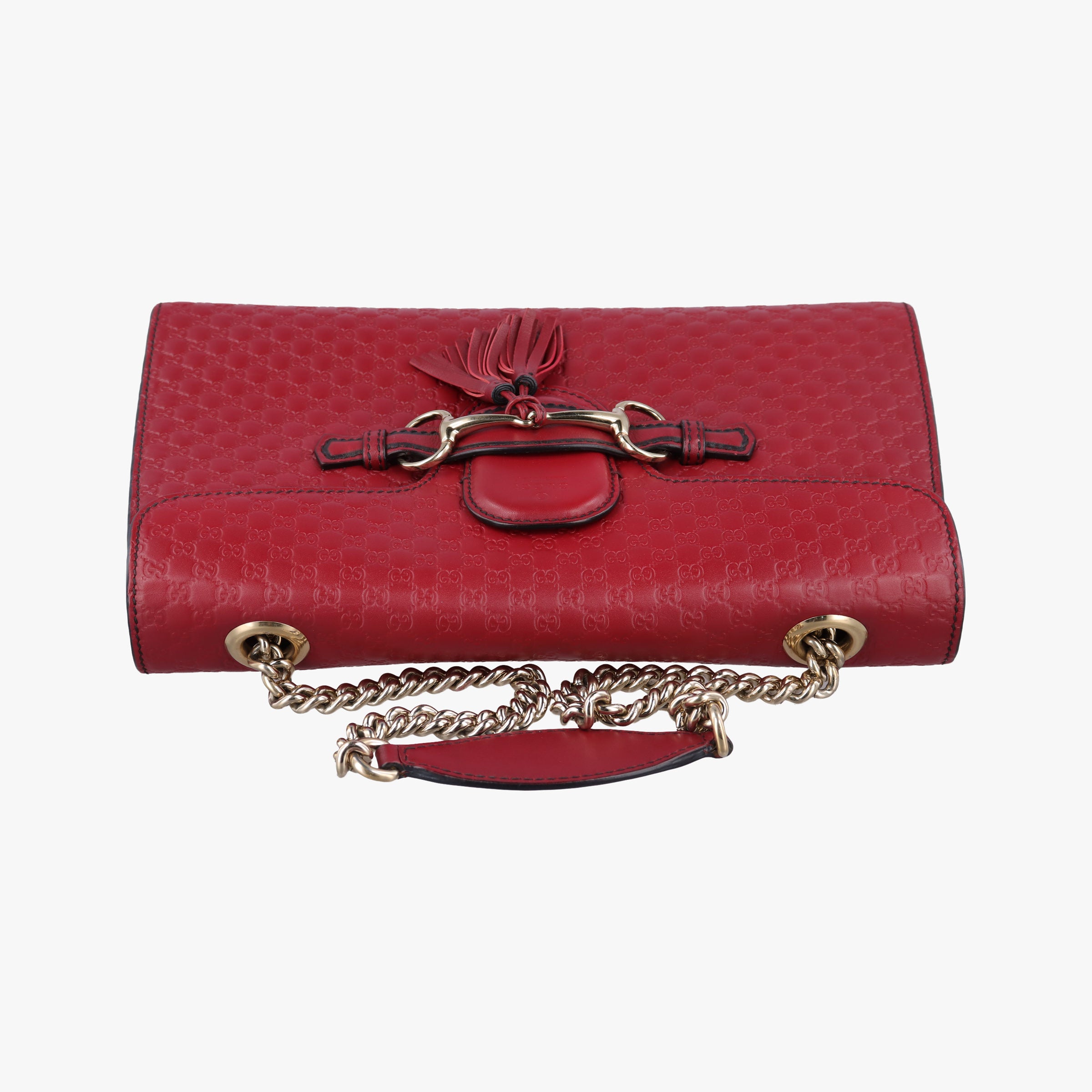 Pre-owned Gucci Emily Red Leather 449635 shoulderbag | stylenewstar