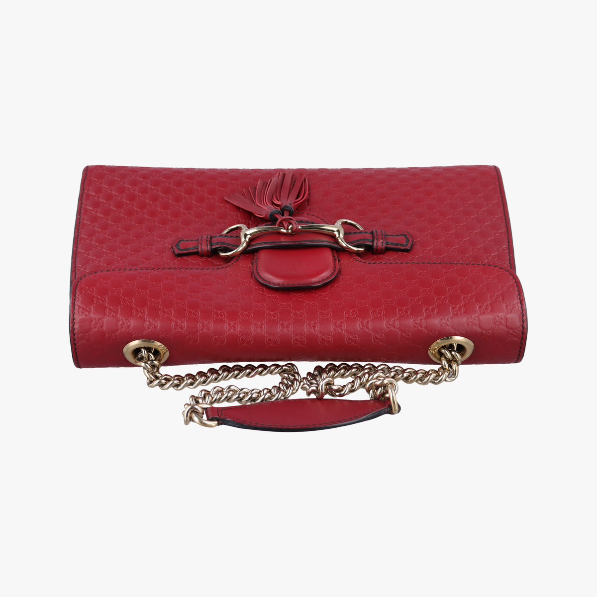 Pre-owned Gucci Emily Red Leather 449635 shoulderbag | stylenewstar