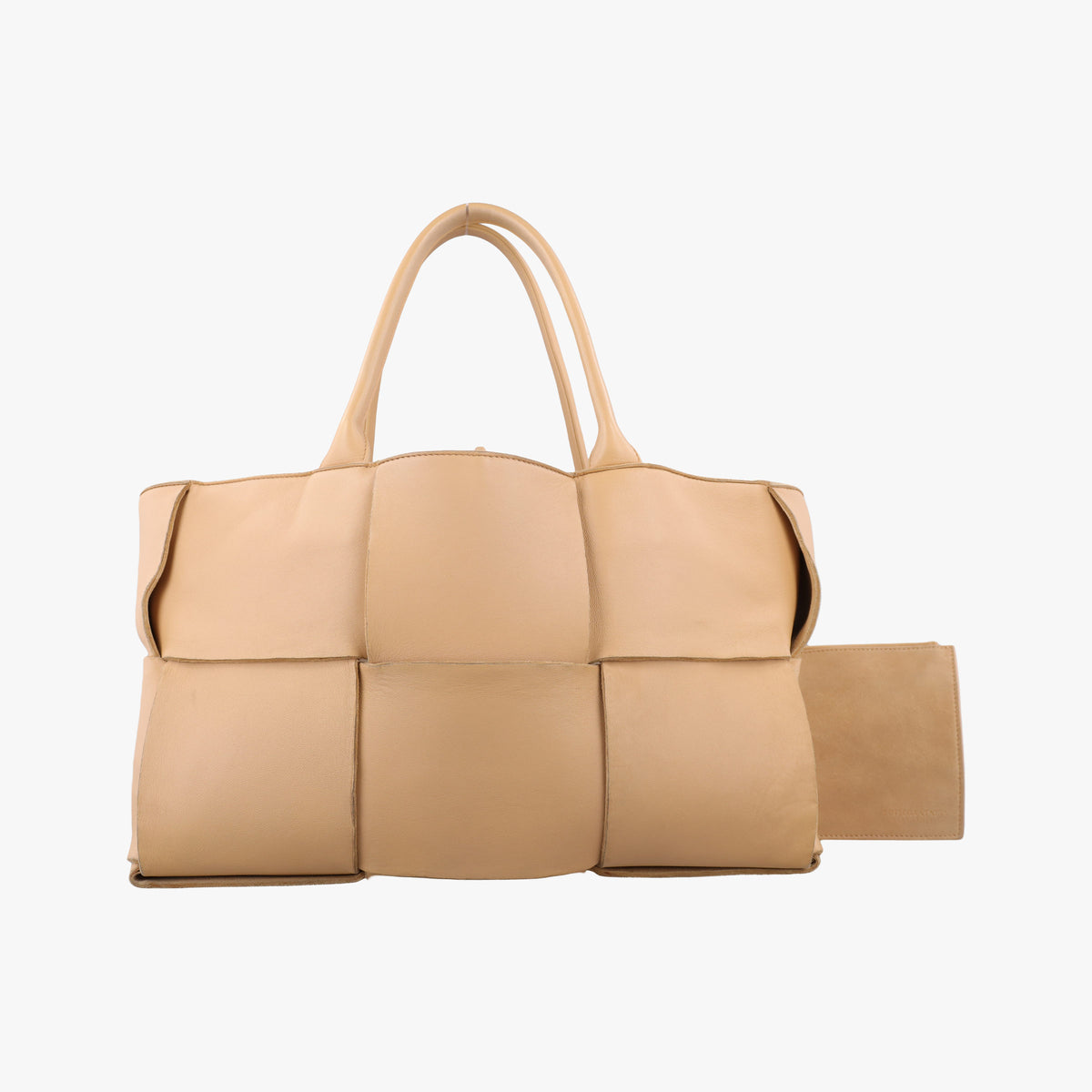 Pre-owned Bottega Veneta THE ARCO Tote Camel lambskin  handbag | stylenewstar