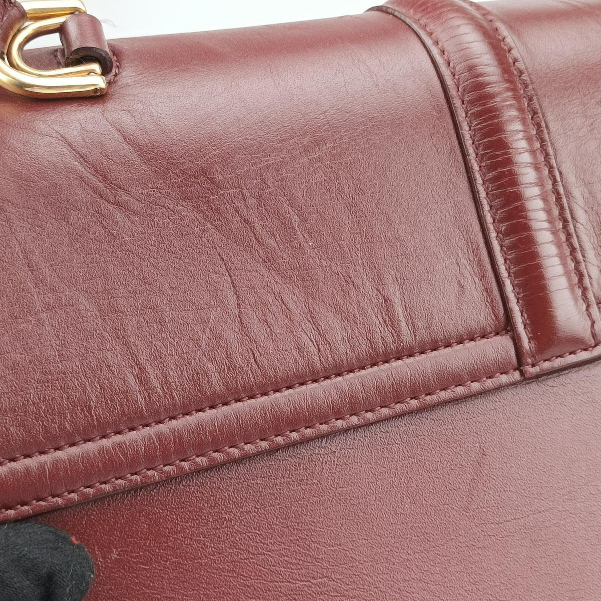 Pre-owned Celine 16 Bag Burgundy Calfskin  shoulderbag | stylenewstar