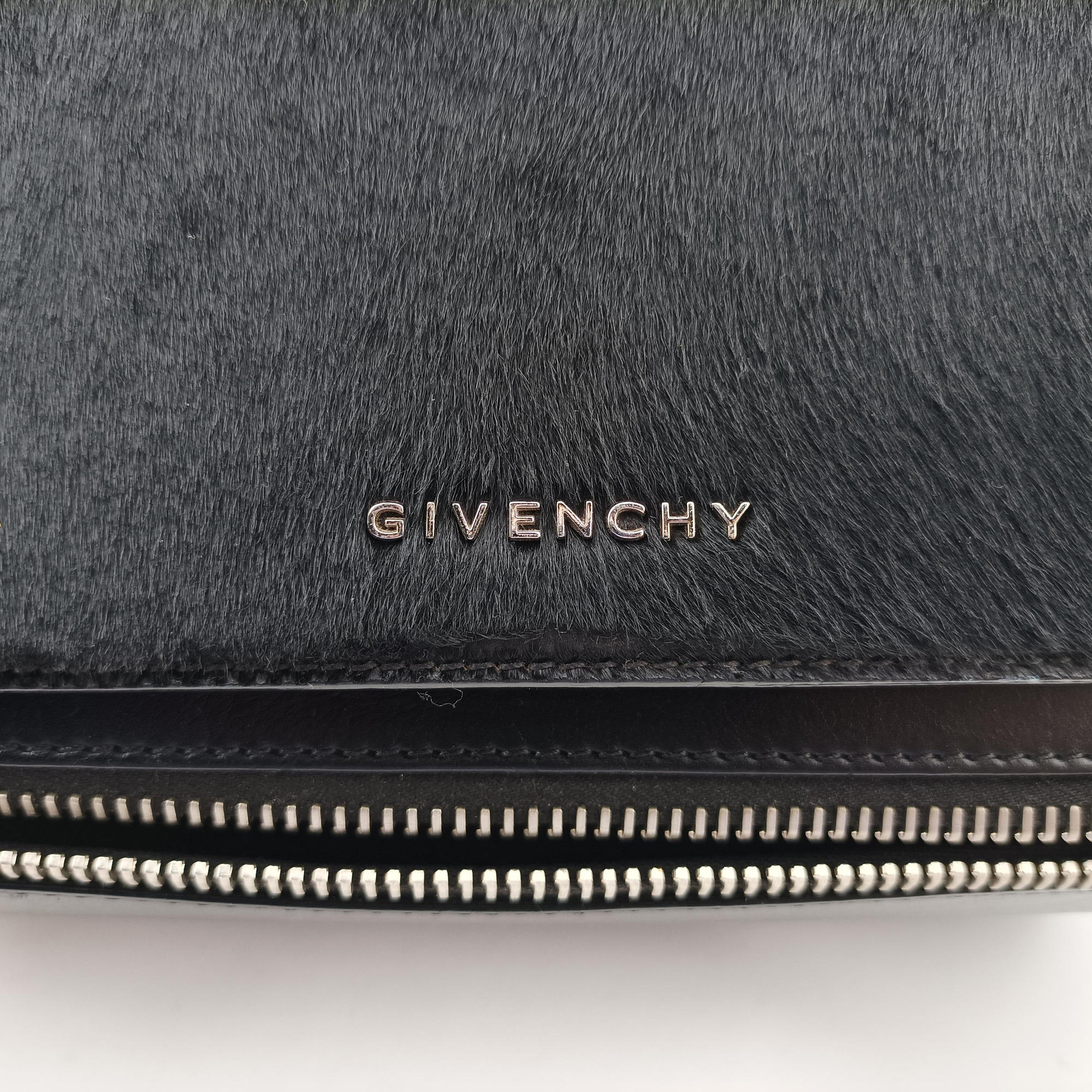 Pre-owned Givenchy Pandora Box Black Leather × Ponyhair  shoulderbag | stylenewstar
