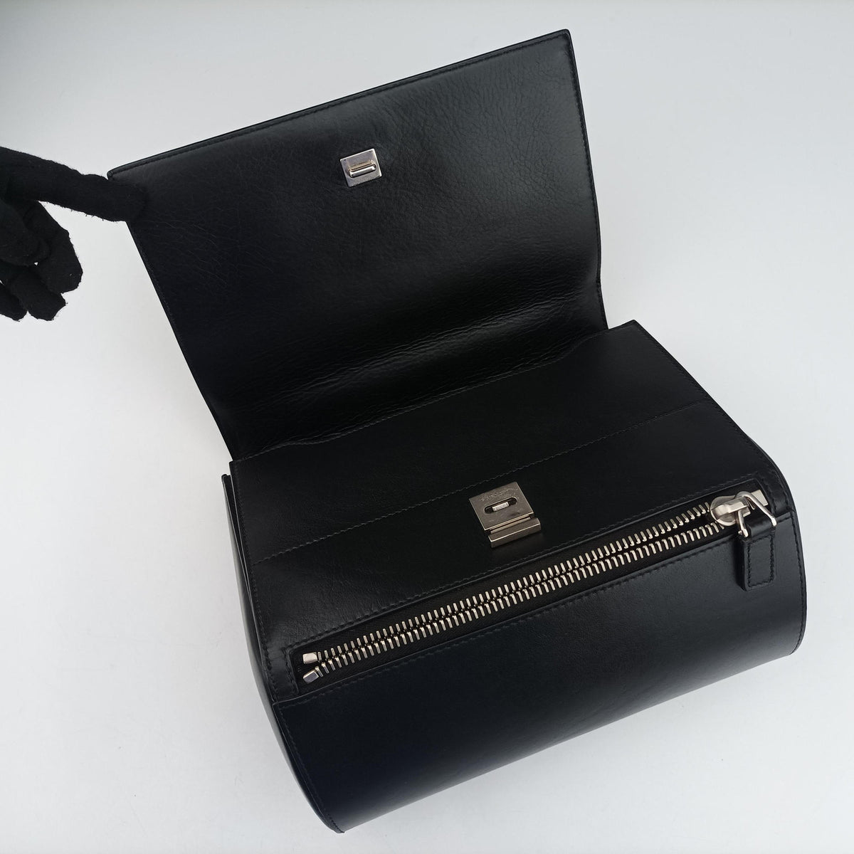 Pre-owned Givenchy Pandora Box Black Leather × Ponyhair  shoulderbag | stylenewstar