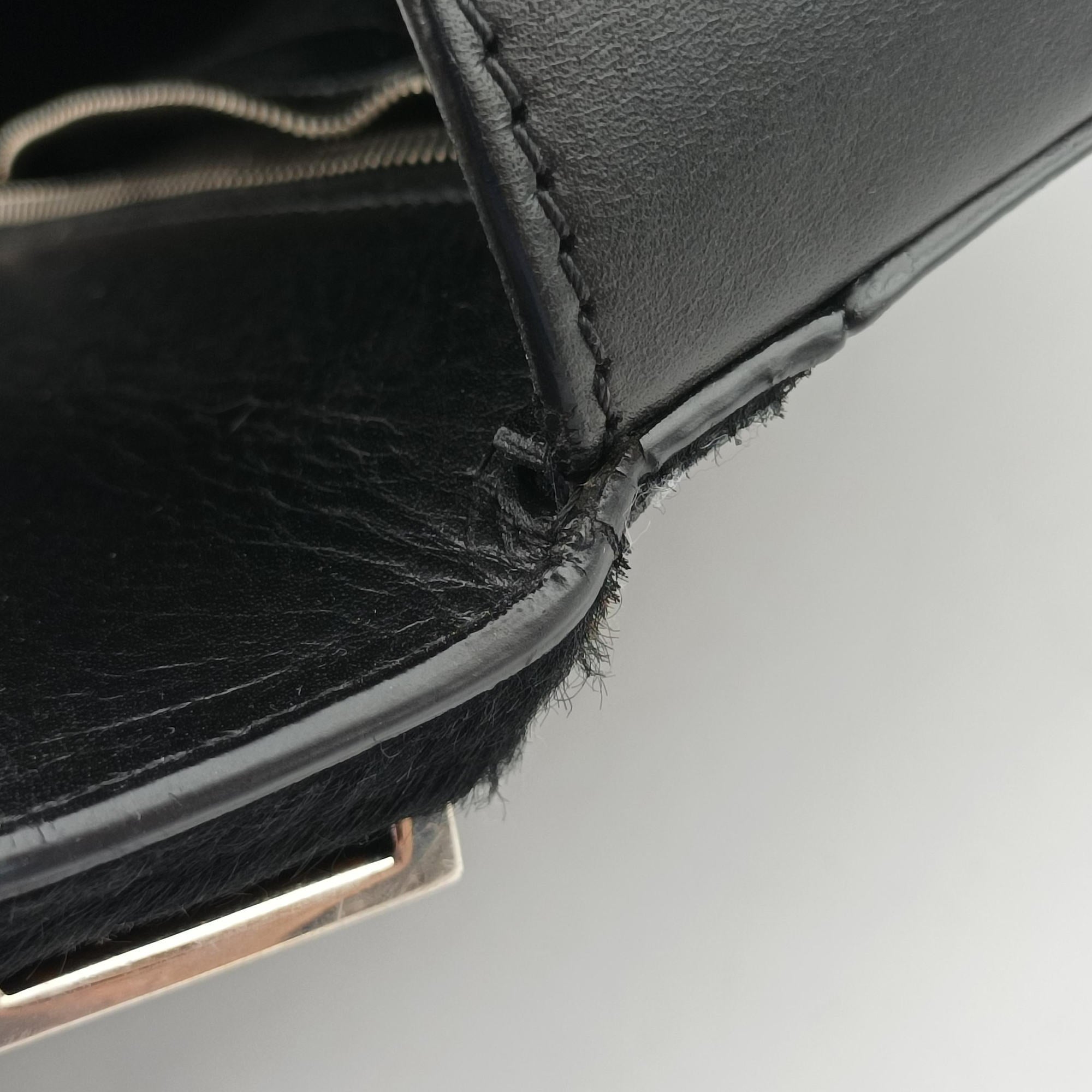 Pre-owned Givenchy Pandora Box Black Leather × Ponyhair  shoulderbag | stylenewstar