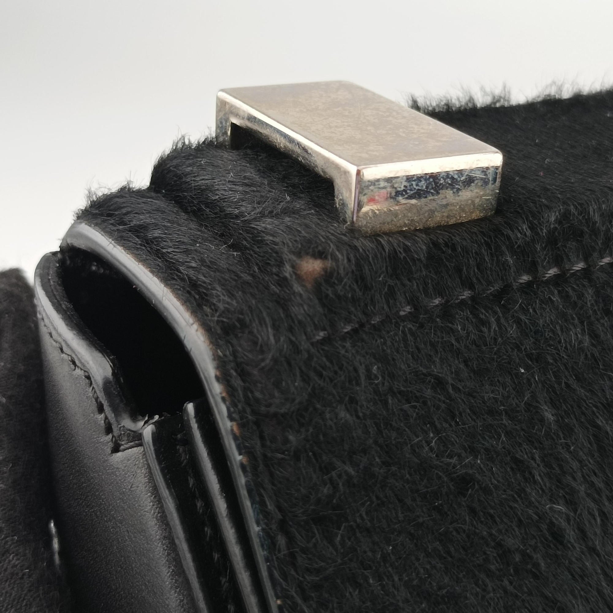 Pre-owned Givenchy Pandora Box Black Leather × Ponyhair  shoulderbag | stylenewstar