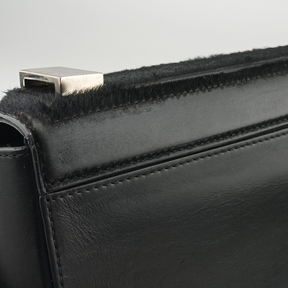 Pre-owned Givenchy Pandora Box Black Leather × Ponyhair  shoulderbag | stylenewstar