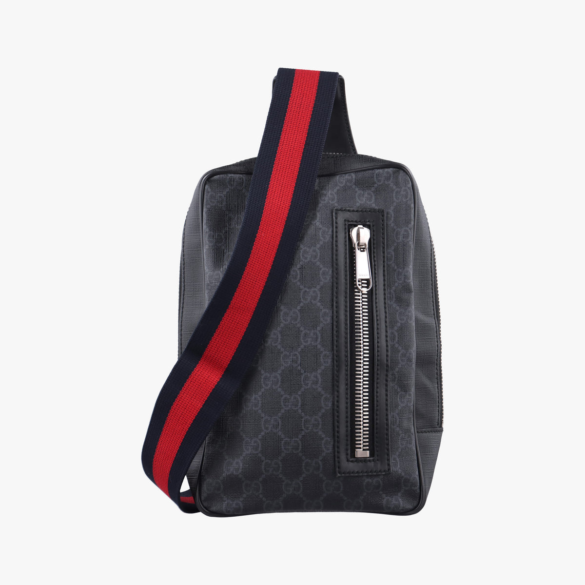 Secondhand Gucci GG Supreme Navy x Black PVC coated canvas 478325 bum bag/waist bag | stylenewstar