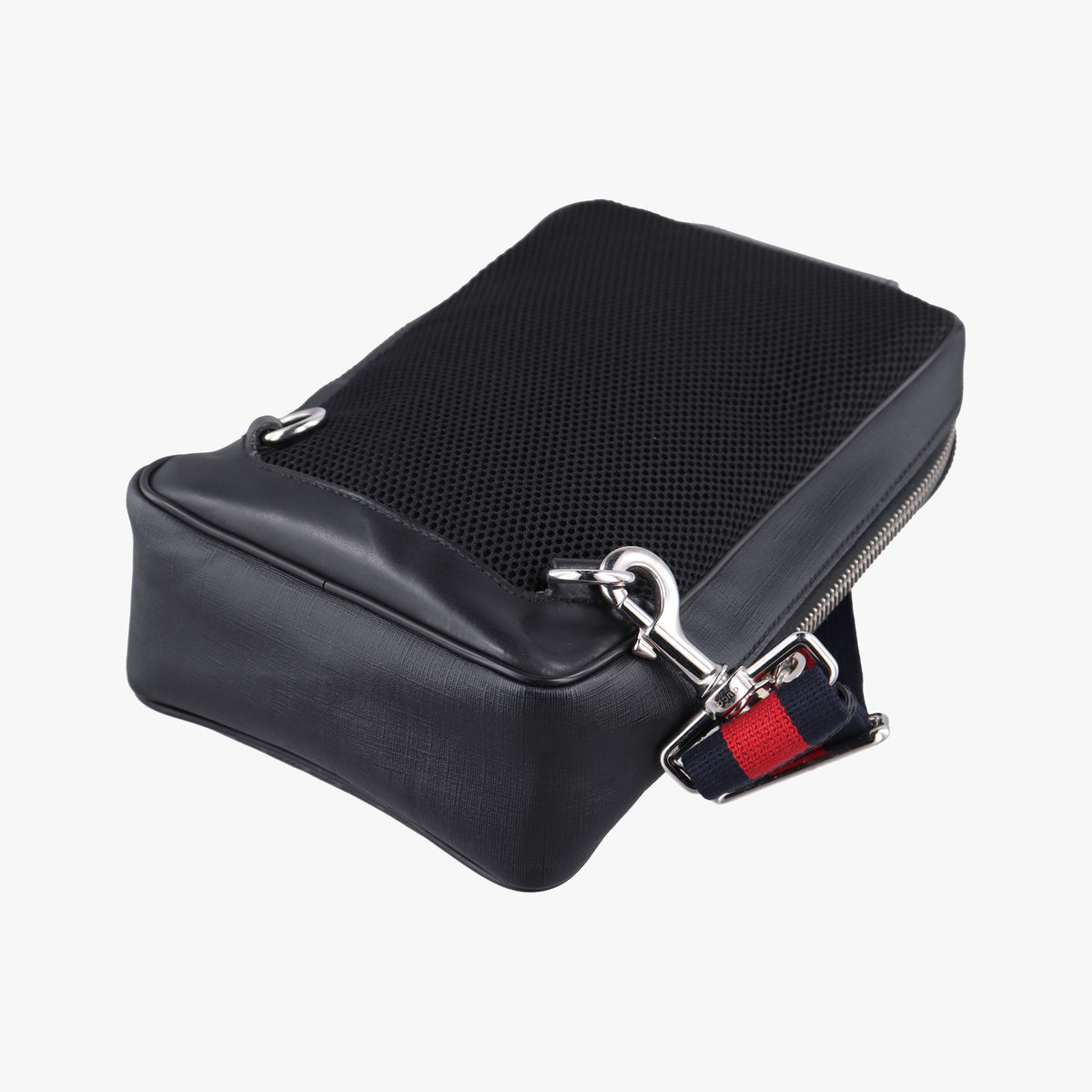 Secondhand Gucci GG Supreme Navy x Black PVC coated canvas 478325 bum bag/waist bag | stylenewstar