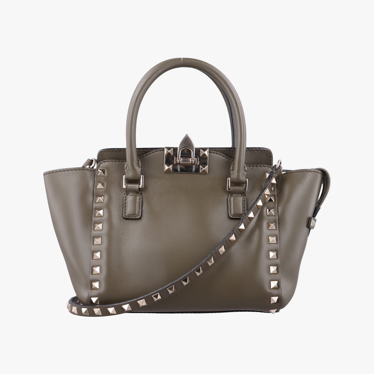 Pre-owned Valentino Rockstud Green Leather  shoulderbag | stylenewstar