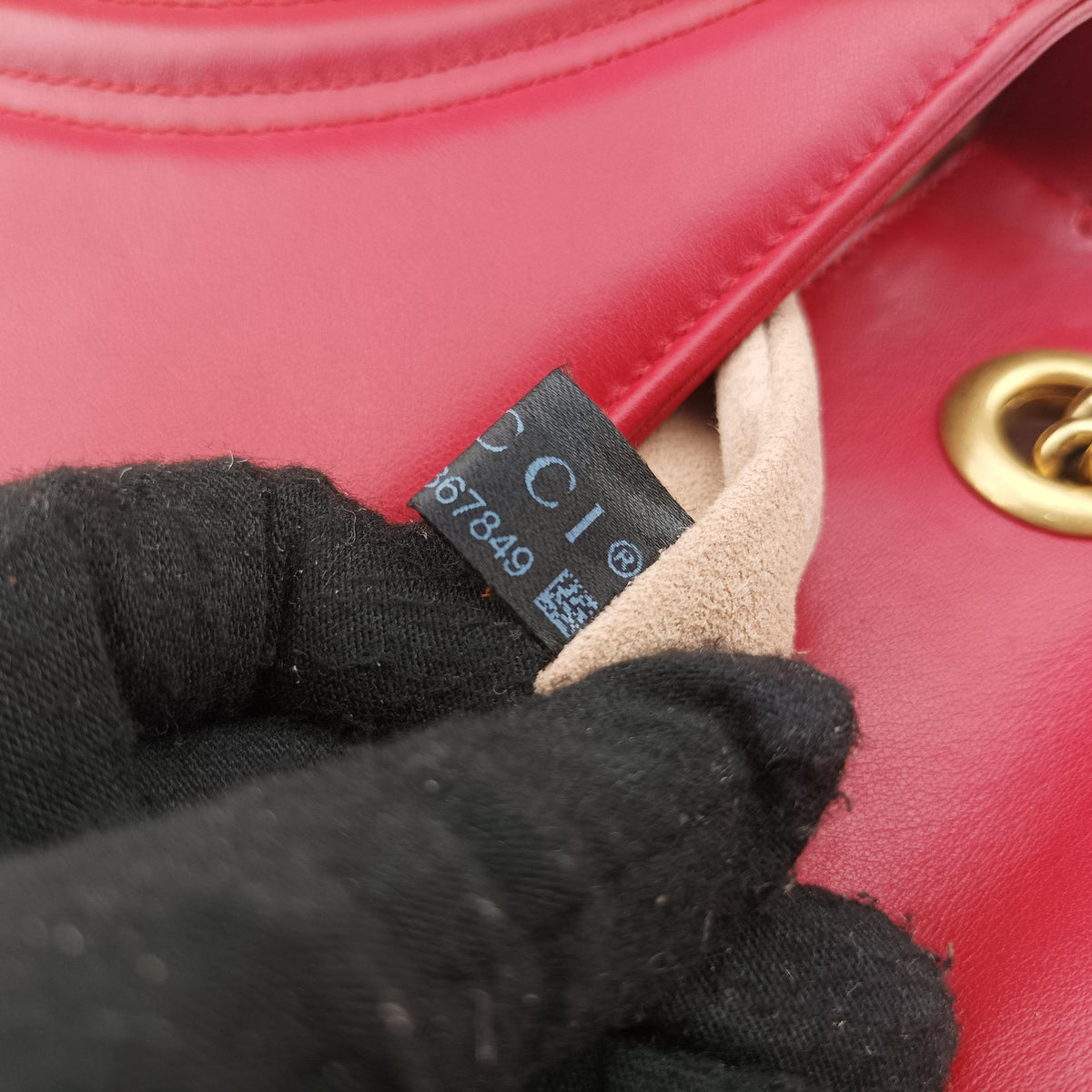 Pre-owned Gucci GG Marmont Red Leather 443497 shoulderbag | stylenewstar