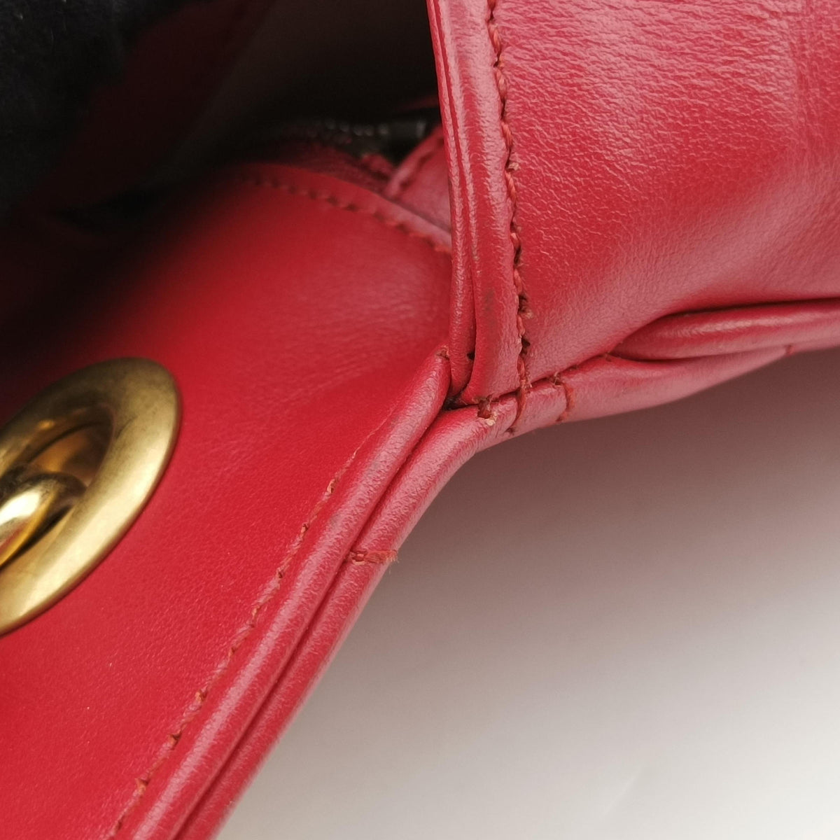 Pre-owned Gucci GG Marmont Red Leather 443497 shoulderbag | stylenewstar