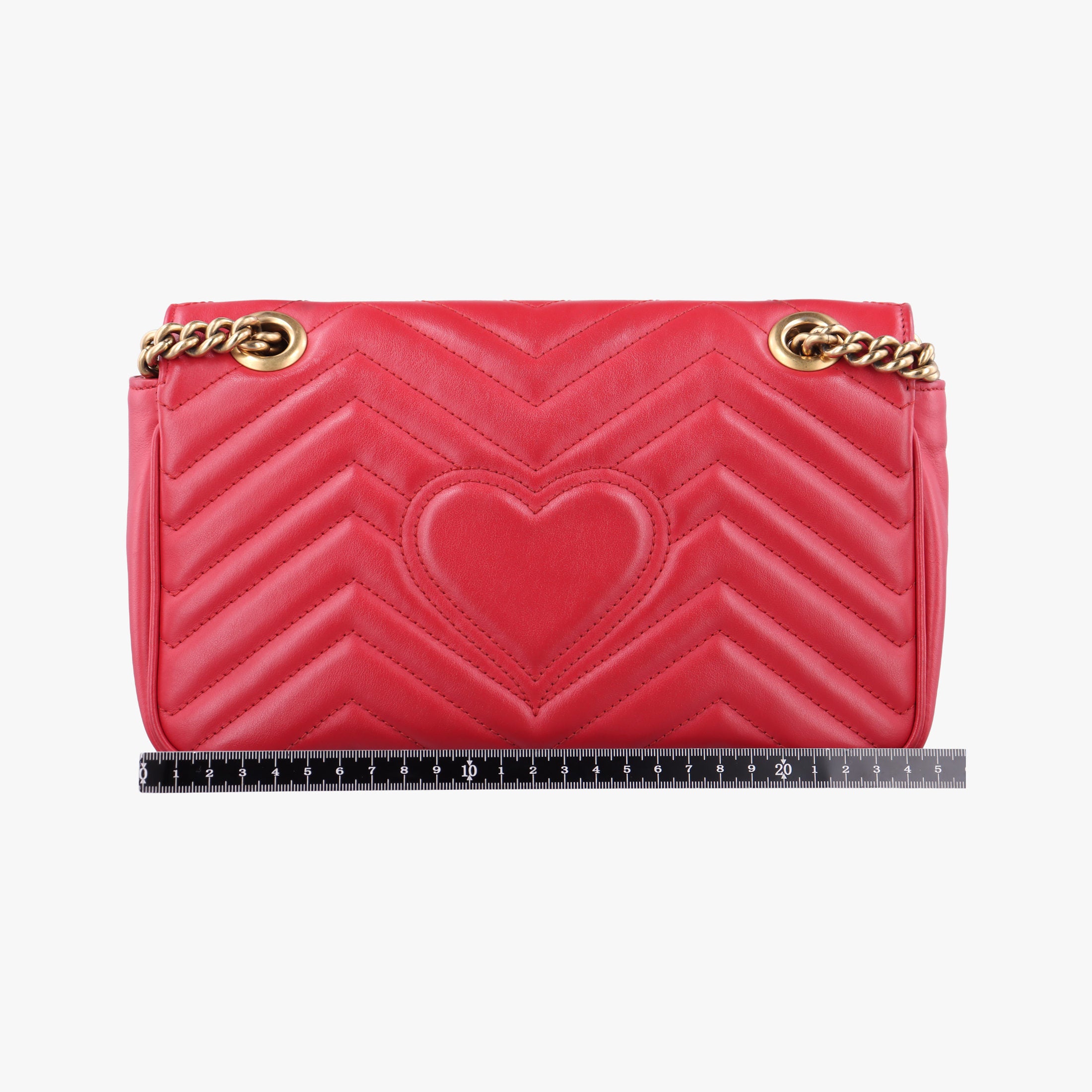 Pre-owned Gucci GG Marmont Red Leather 443497 shoulderbag | stylenewstar