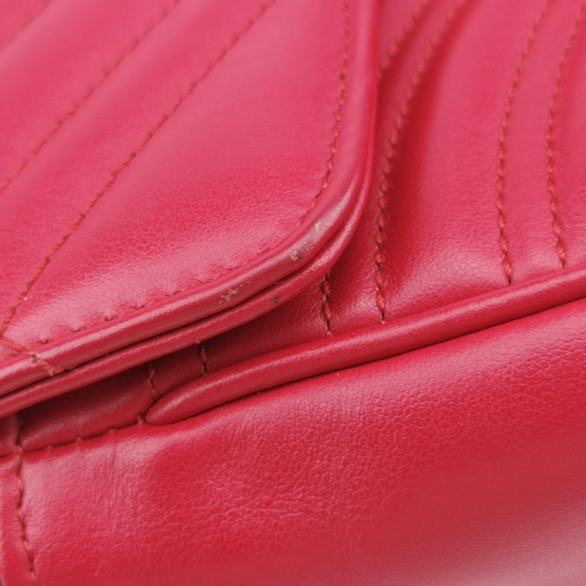 Pre-owned Gucci GG Marmont Red Leather 443497 shoulderbag | stylenewstar