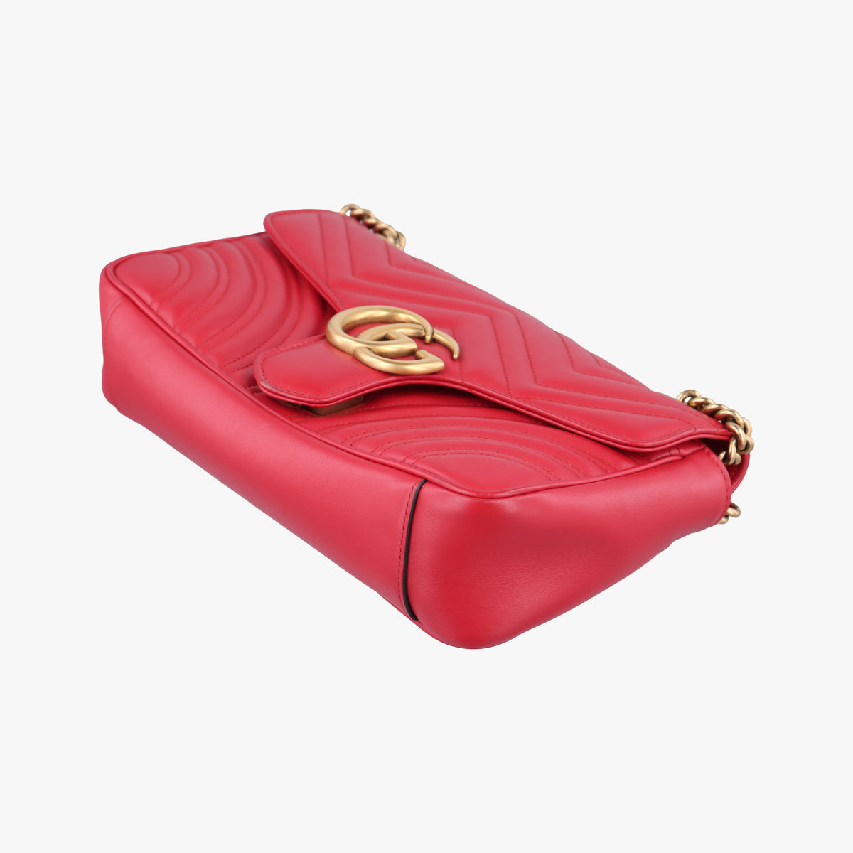 Pre-owned Gucci GG Marmont Red Leather 443497 shoulderbag | stylenewstar