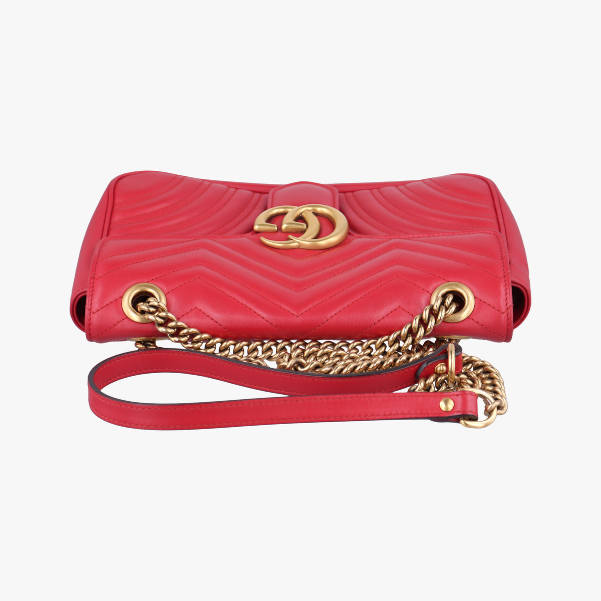 Pre-owned Gucci GG Marmont Red Leather 443497 shoulderbag | stylenewstar