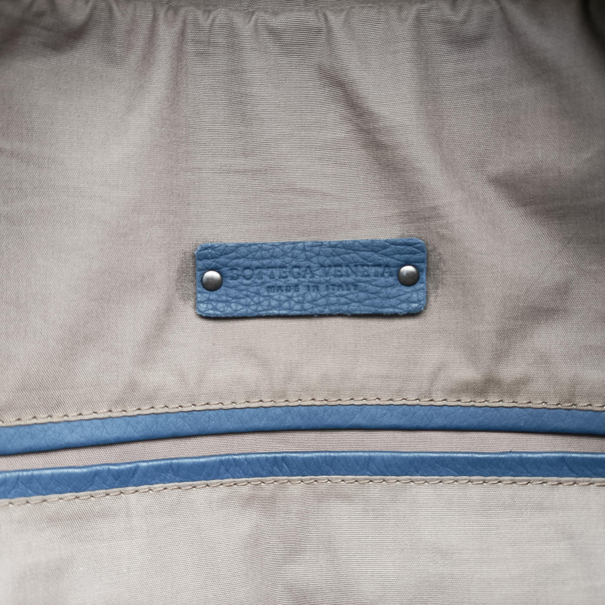 Pre-owned Bottega Veneta Intrecciato Blue lambskin  shoulderbag | stylenewstar