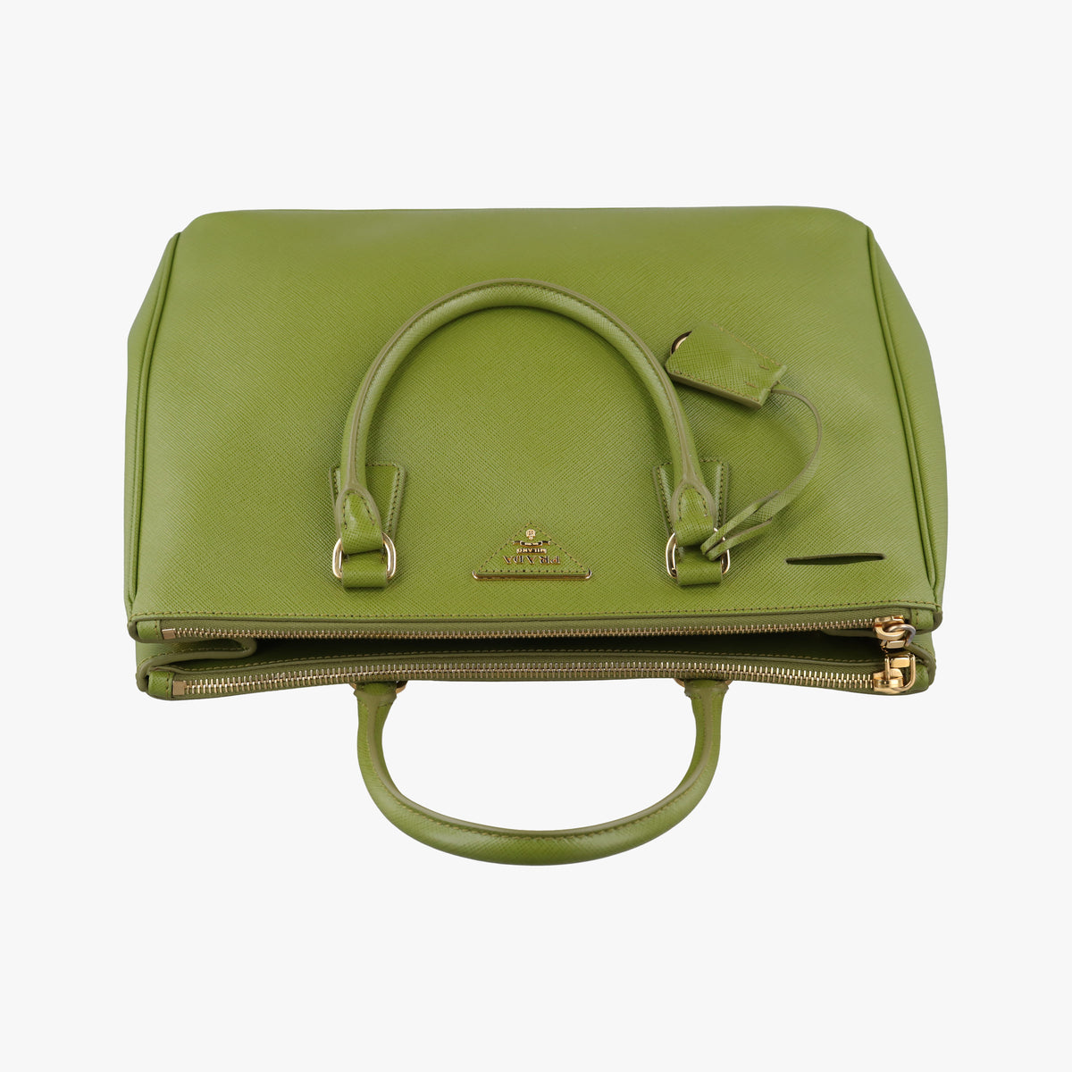 Pre-owned Prada Galleria Green SAFFIANO Leather BN2274 shoulderbag | stylenewstar