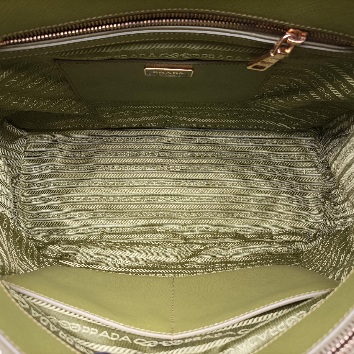 Pre-owned Prada Galleria Green SAFFIANO Leather BN2274 shoulderbag | stylenewstar