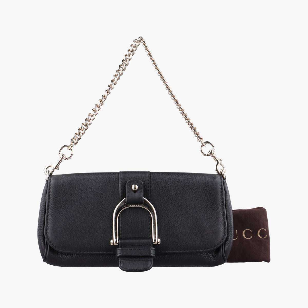 Pre-owned Gucci Greenwich chain Black Leather 268748 shoulderbag | stylenewstar