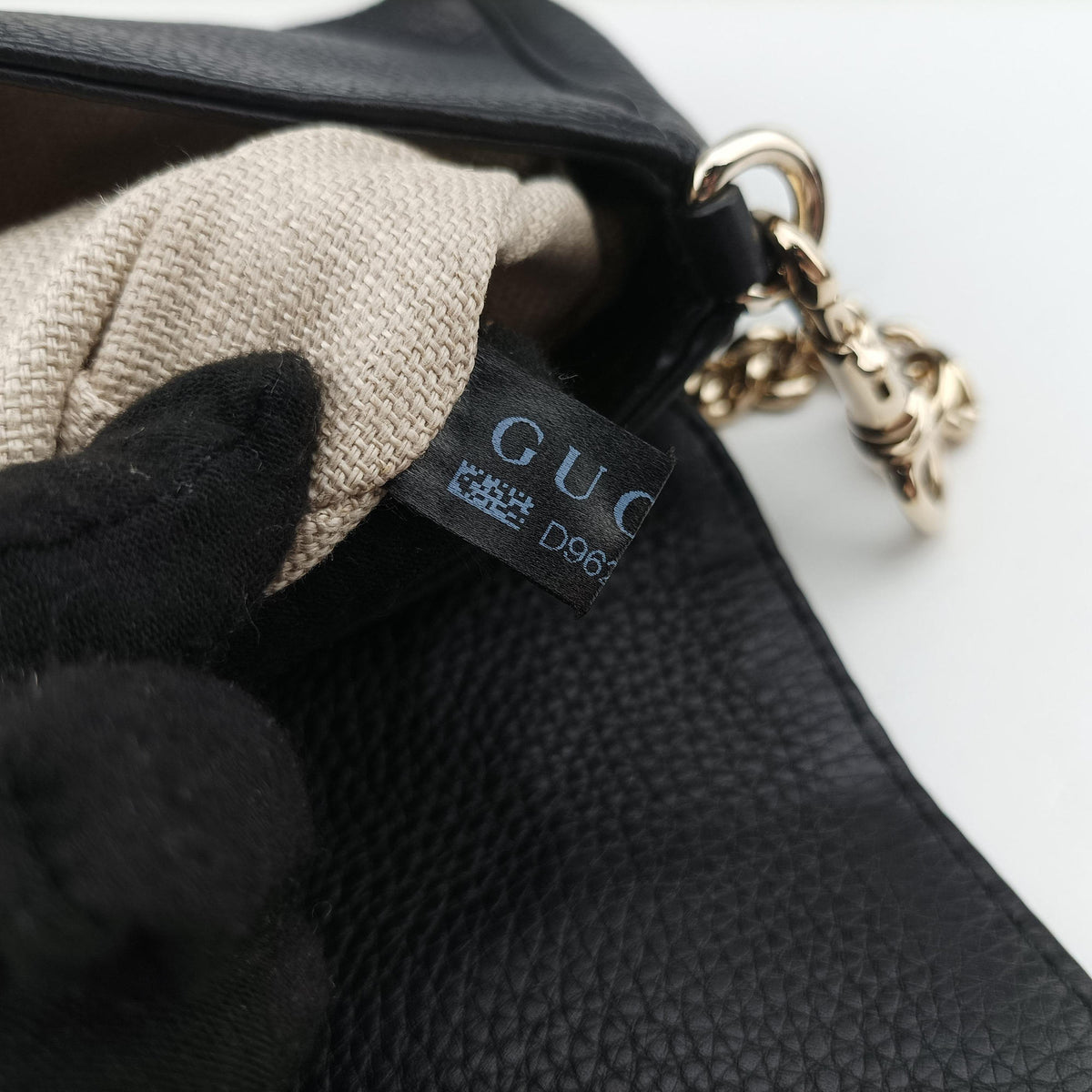 Pre-owned Gucci Greenwich chain Black Leather 268748 shoulderbag | stylenewstar