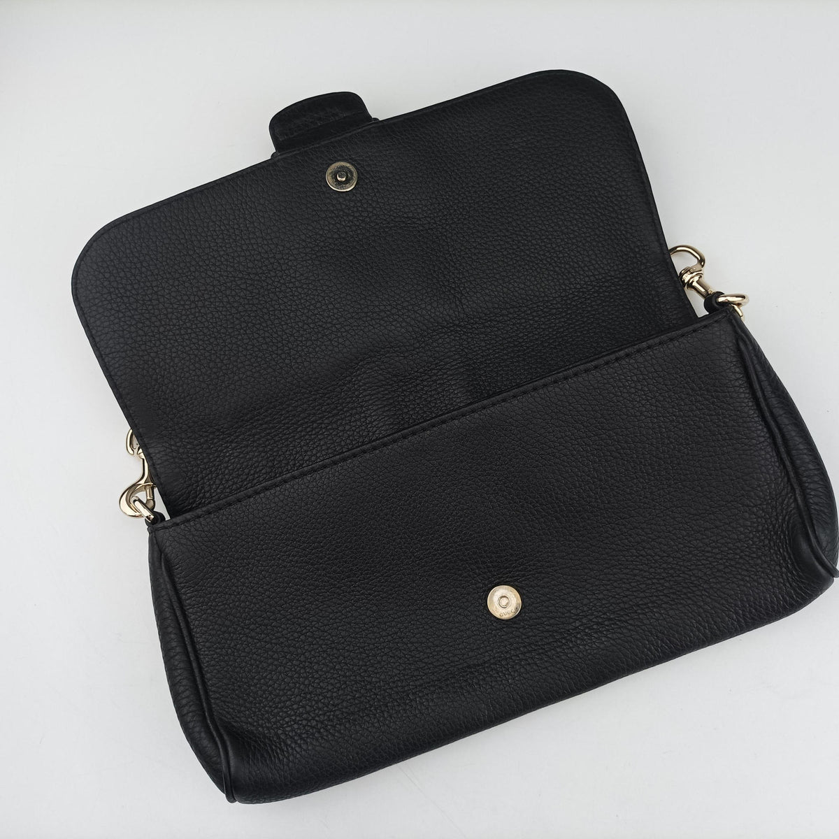 Pre-owned Gucci Greenwich chain Black Leather 268748 shoulderbag | stylenewstar
