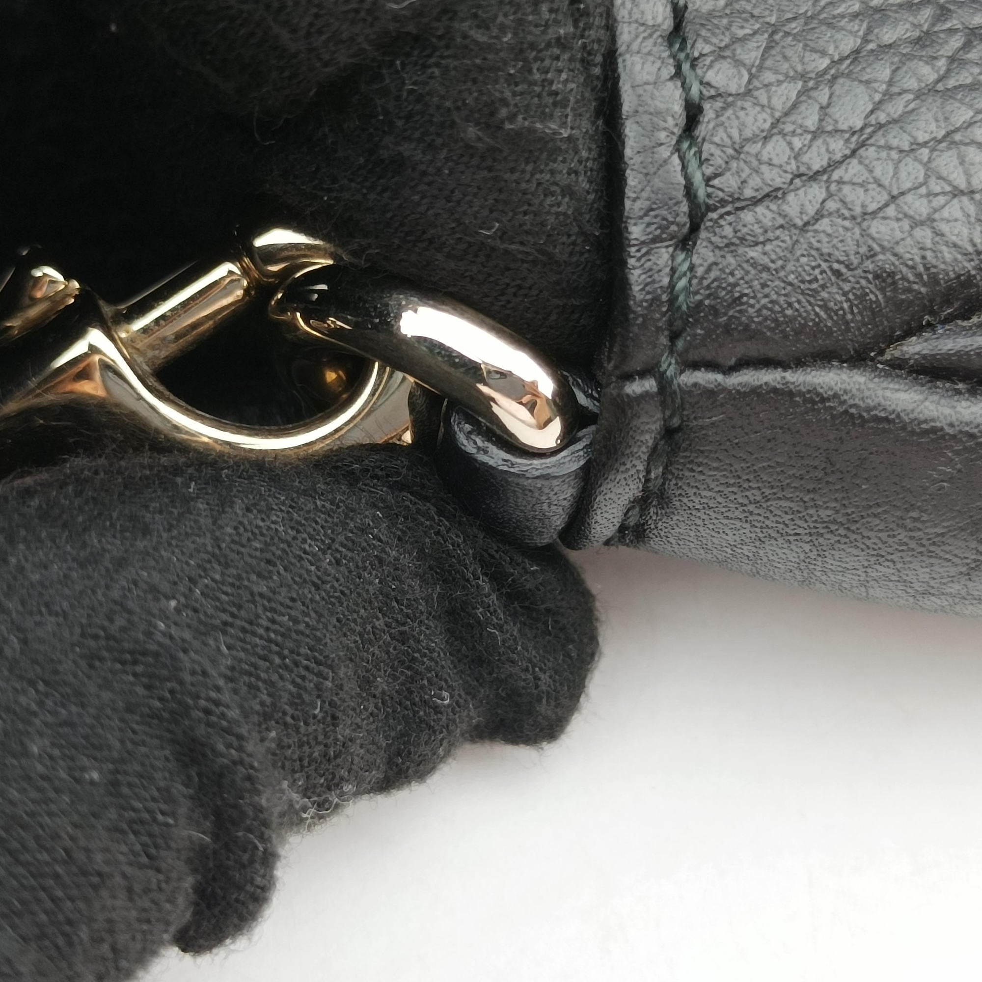 Pre-owned Gucci Greenwich chain Black Leather 268748 shoulderbag | stylenewstar